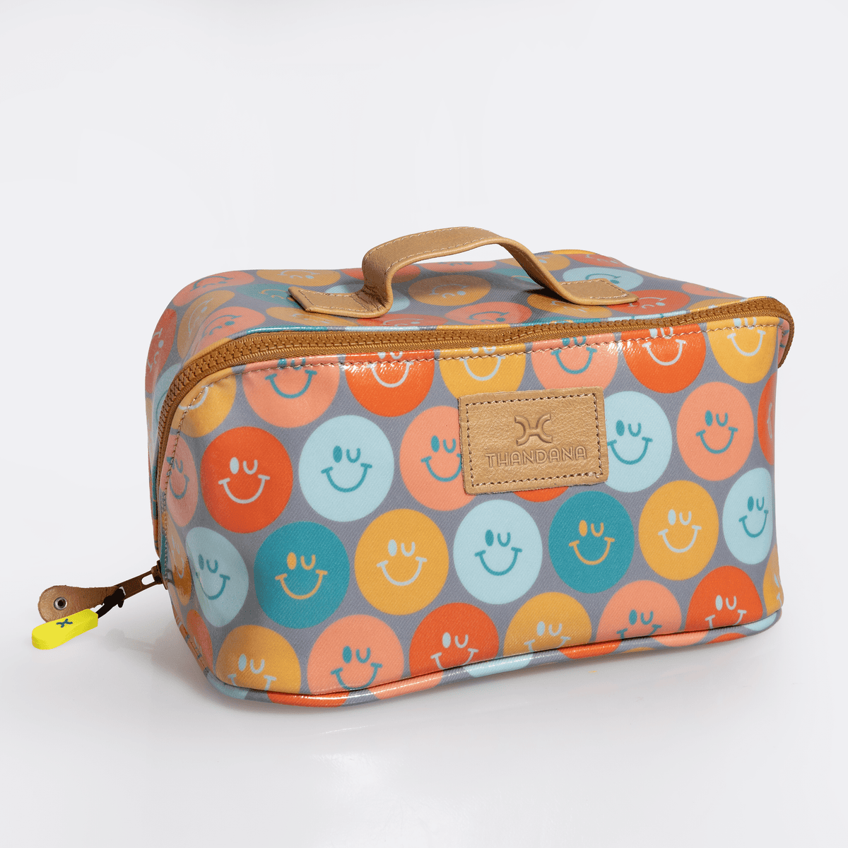 Thandana Laminated Fabric Side Mouth Maxi Vanity Bag - KaryKase