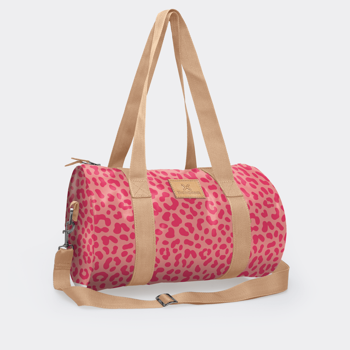 Thandana Laminated Fabric Sports & Gym Bag - Beige Trim - KaryKase