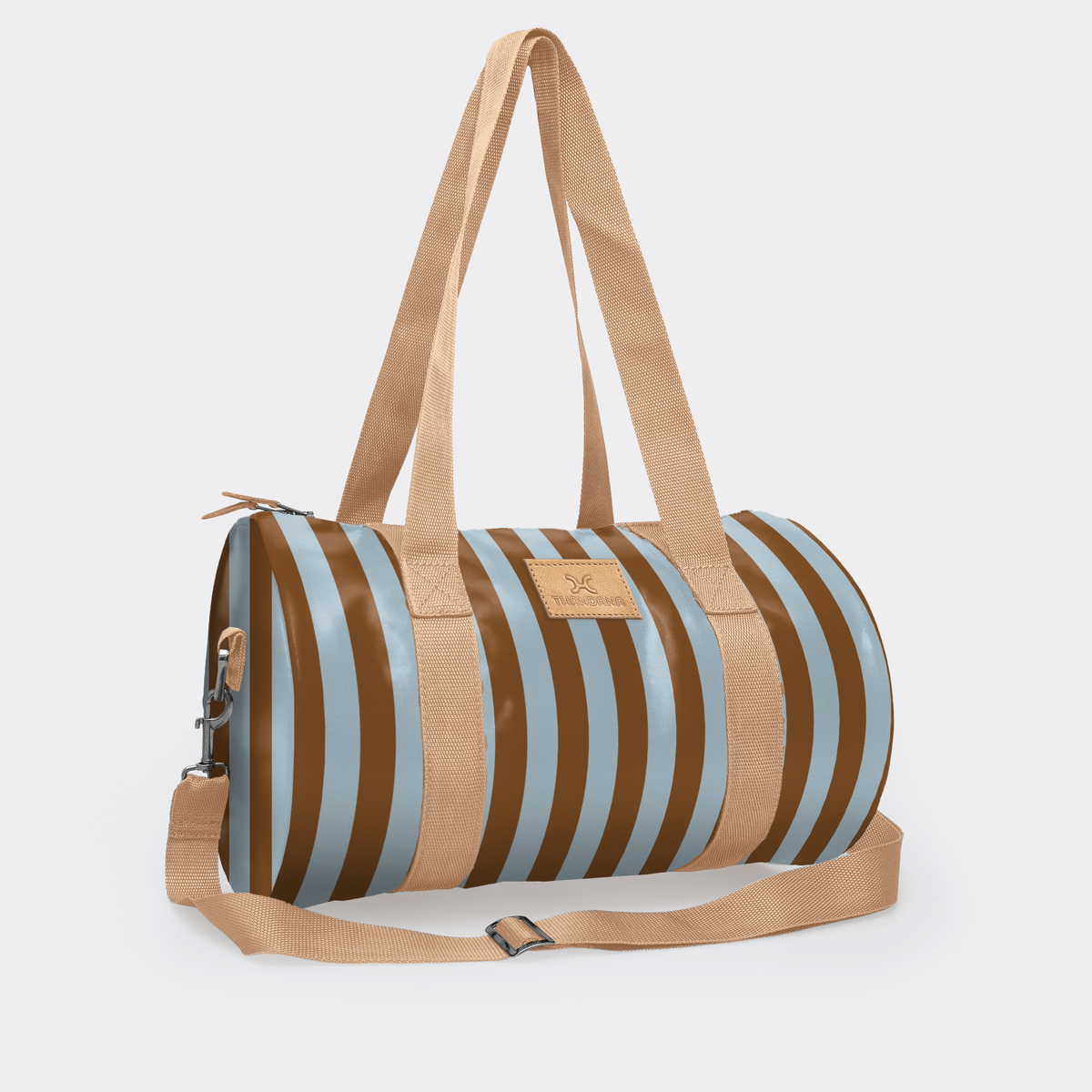 Thandana Laminated Fabric Sports & Gym Bag - Beige Trim - KaryKase