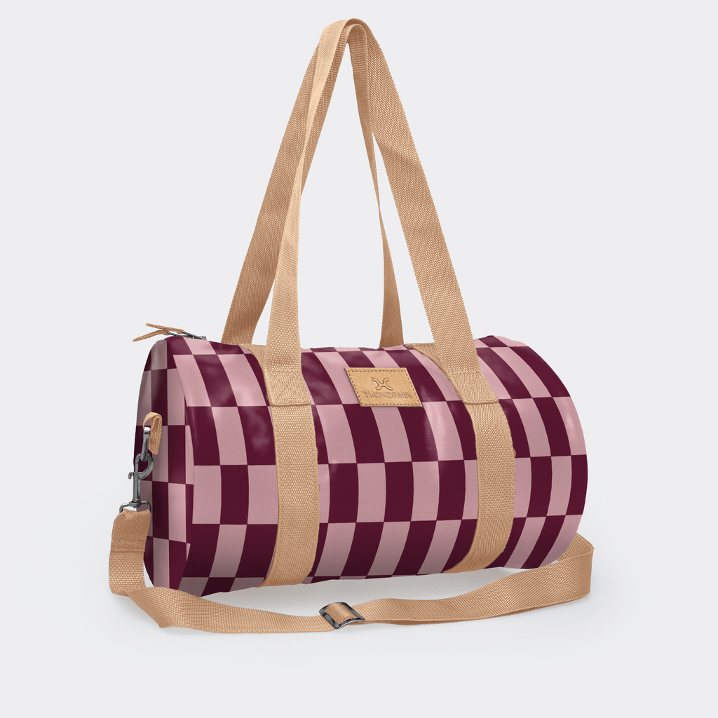 Thandana Laminated Fabric Sports & Gym Bag - Beige Trim - KaryKase