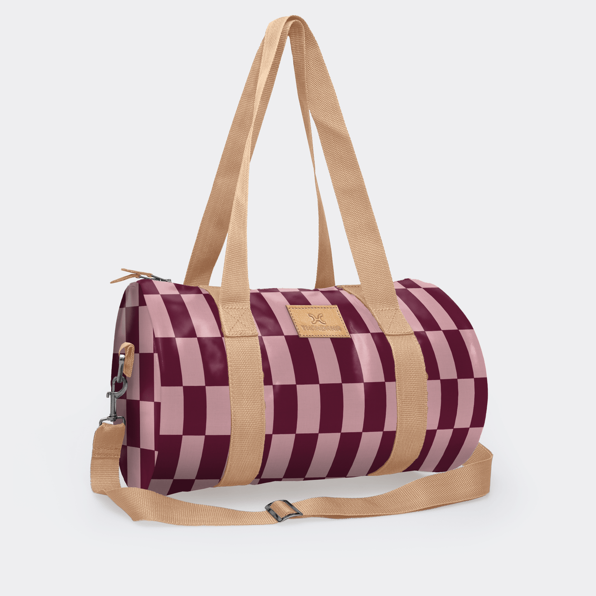 Thandana Laminated Fabric Sports & Gym Bag - Beige Trim - KaryKase