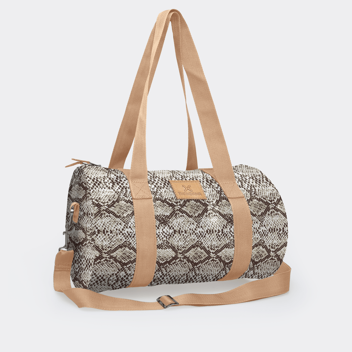 Thandana Laminated Fabric Sports & Gym Bag - Beige Trim - KaryKase