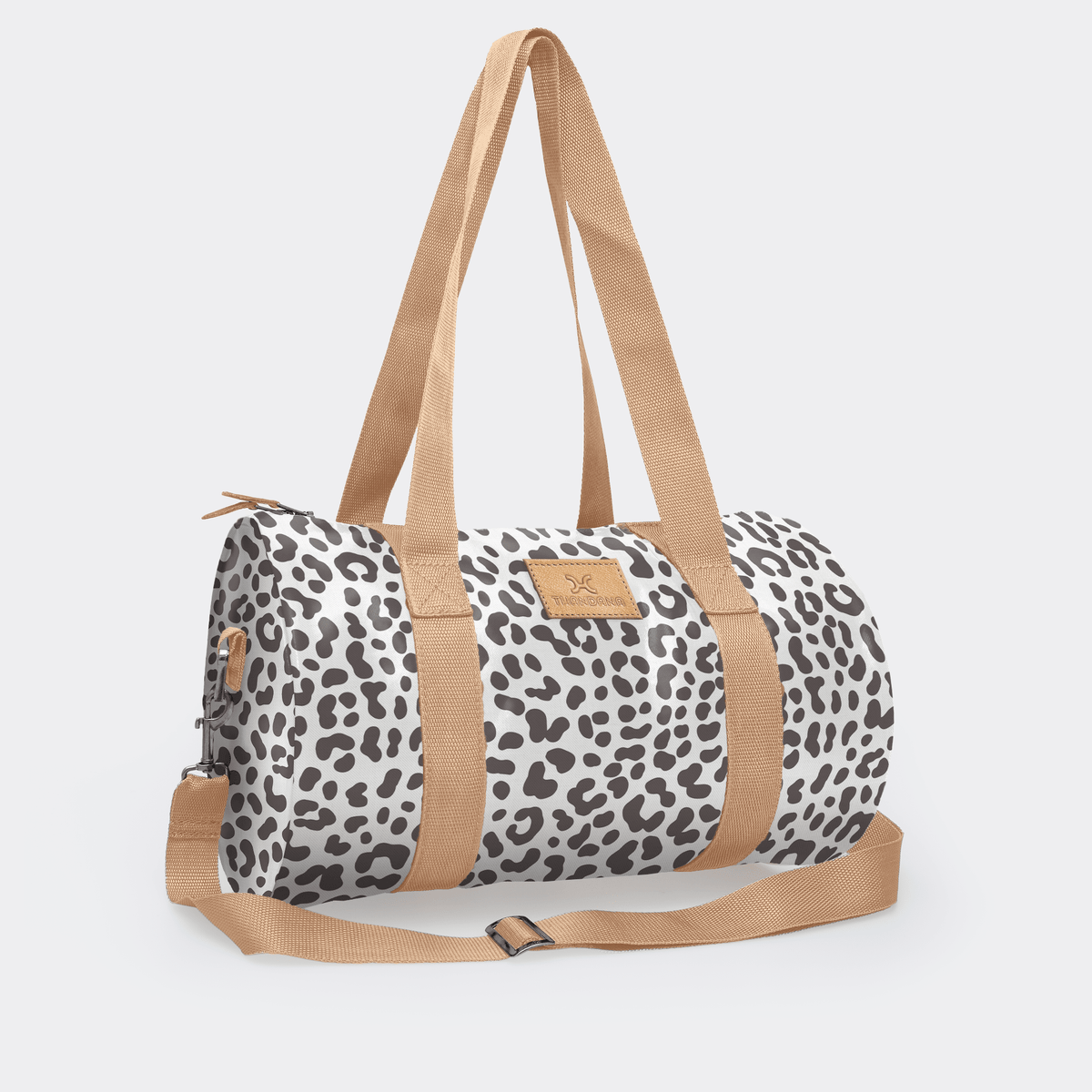 Thandana Laminated Fabric Sports & Gym Bag - Beige Trim - KaryKase
