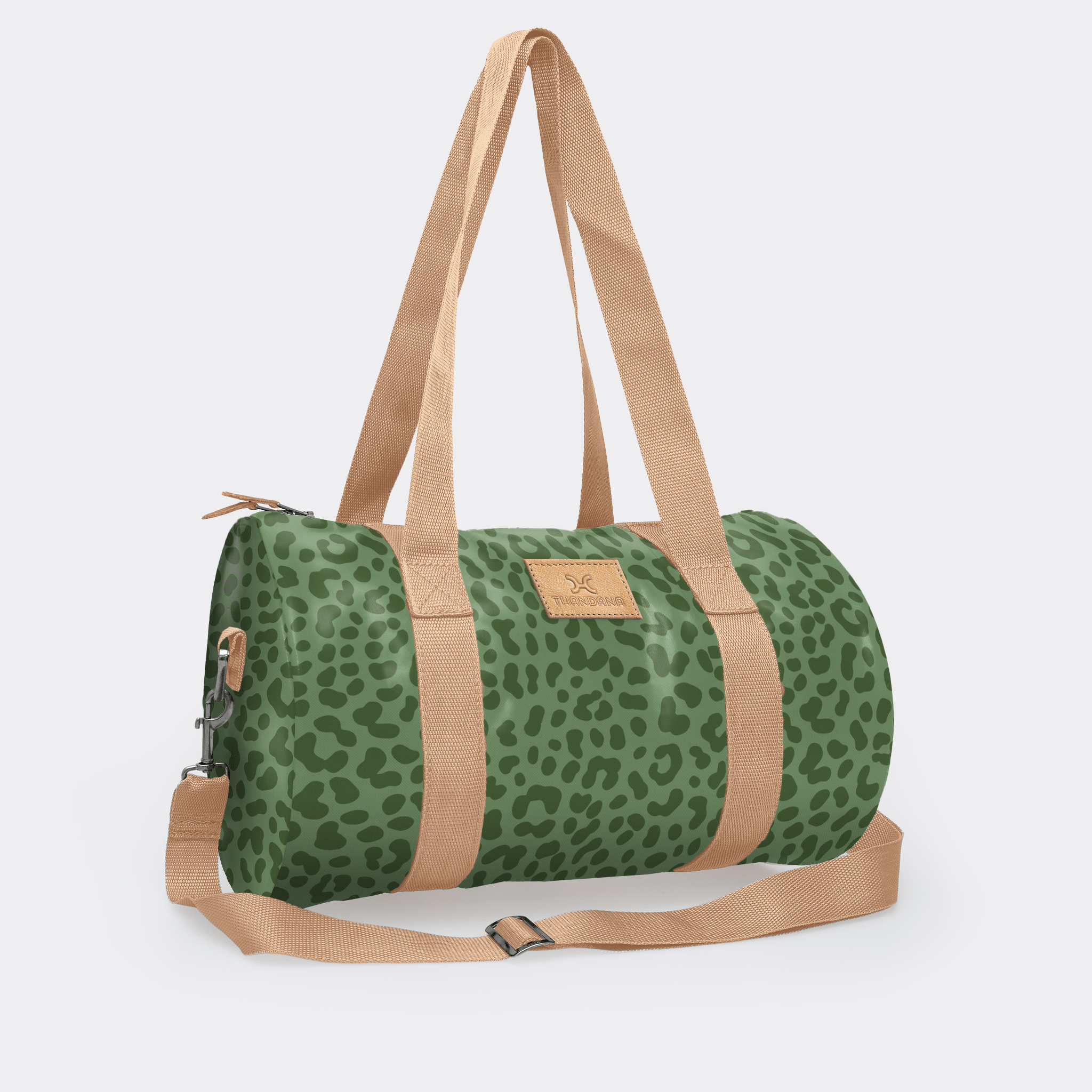 Thandana Laminated Fabric Sports & Gym Bag - Beige Trim - KaryKase