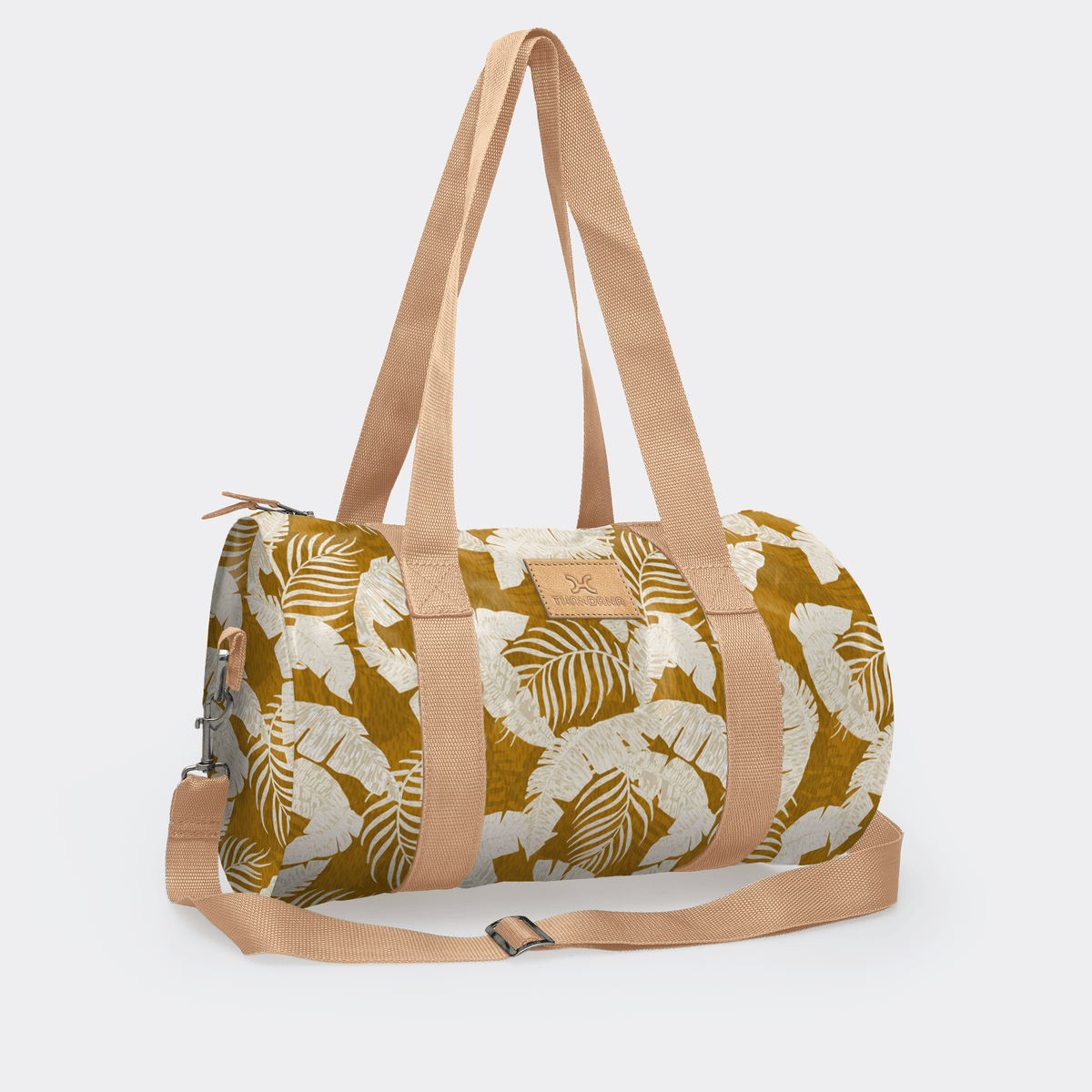 Thandana Laminated Fabric Sports & Gym Bag - Beige Trim - KaryKase