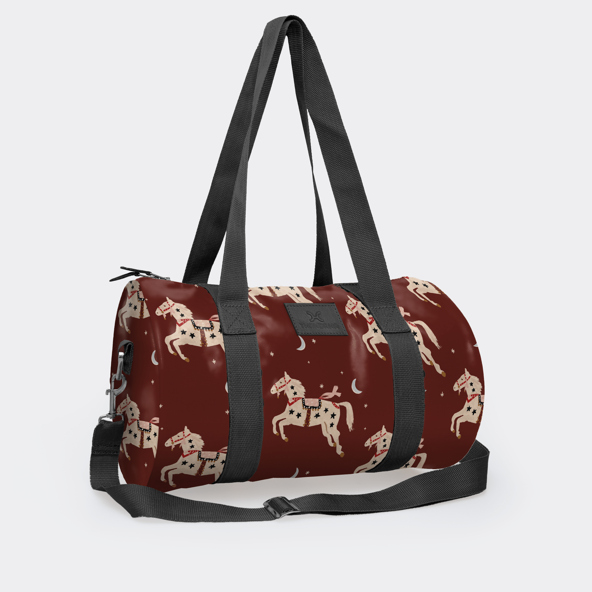 Thandana Laminated Fabric Sports & Gym Bag - Black Trim - KaryKase