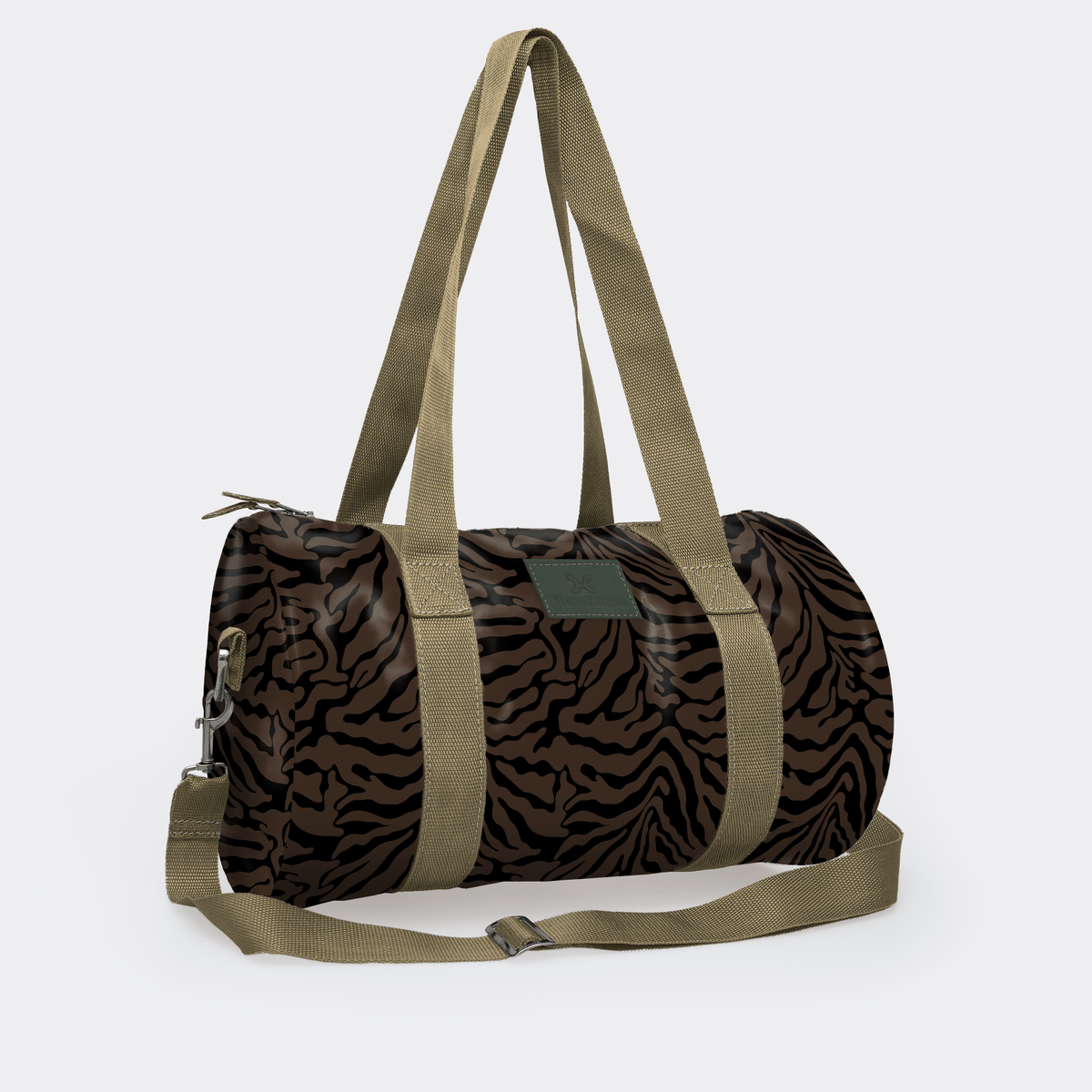Thandana Laminated Fabric Sports & Gym Bag - Olive Trim - KaryKase