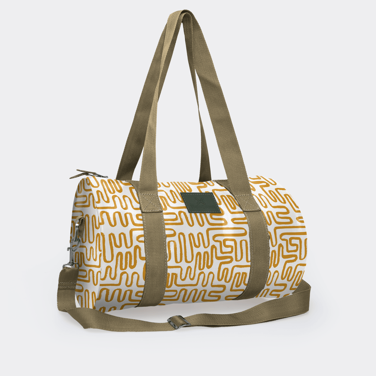 Thandana Laminated Fabric Sports & Gym Bag - Olive Trim - KaryKase
