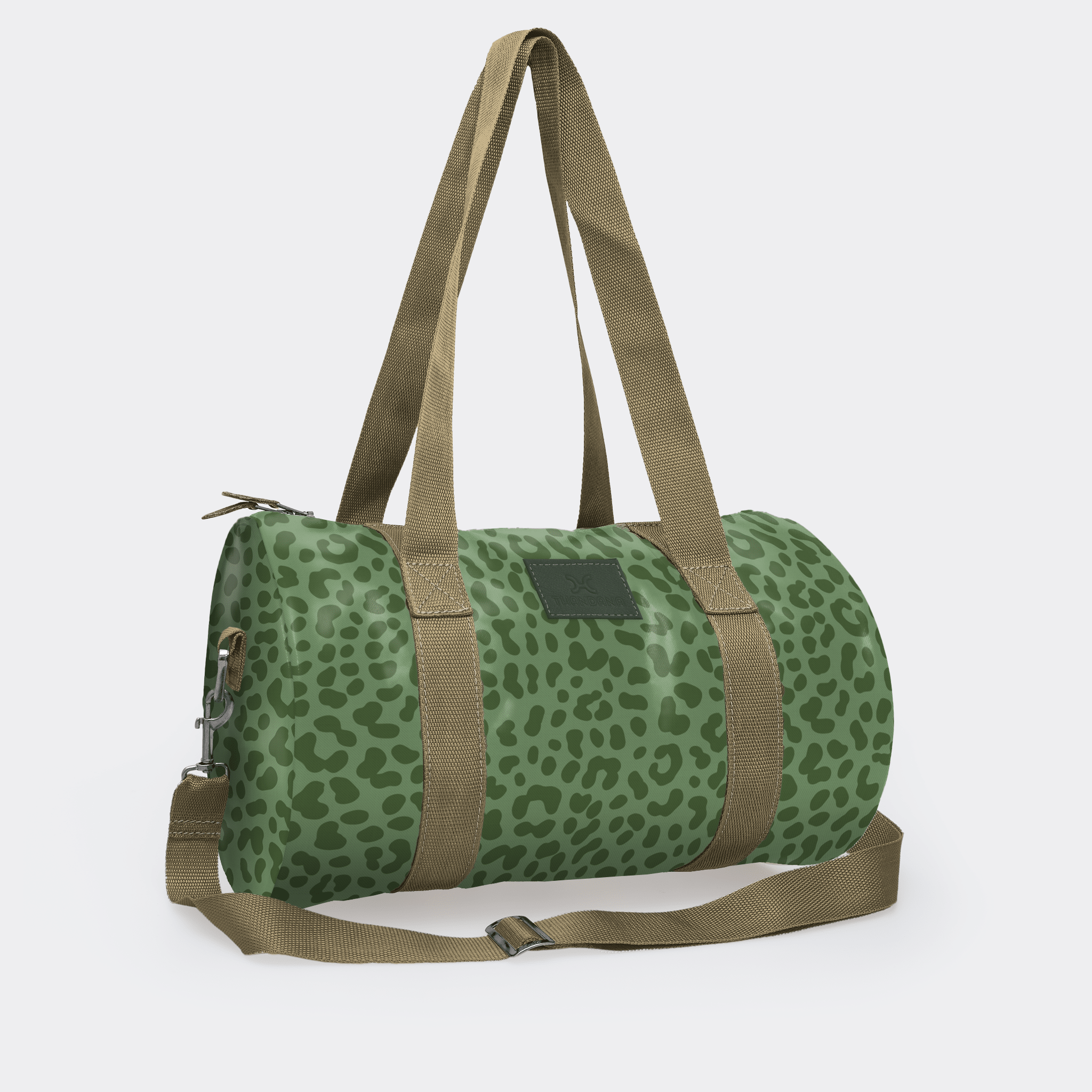 Thandana Laminated Fabric Sports & Gym Bag - Olive Trim - KaryKase