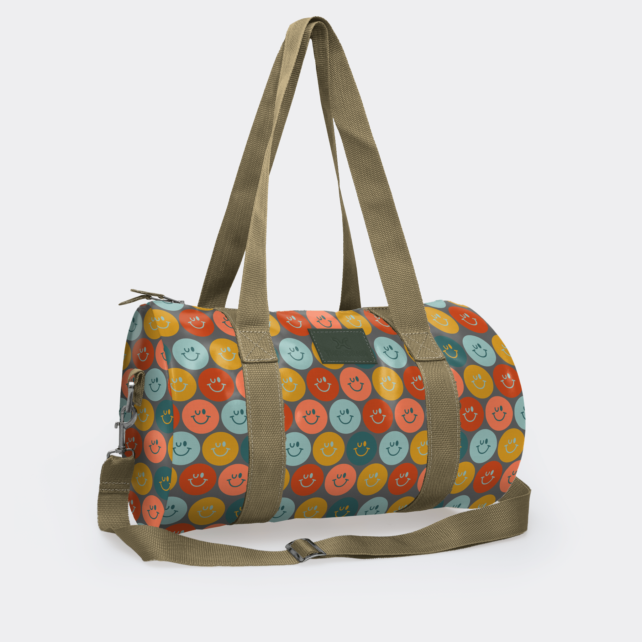 Thandana Laminated Fabric Sports & Gym Bag - Olive Trim - KaryKase