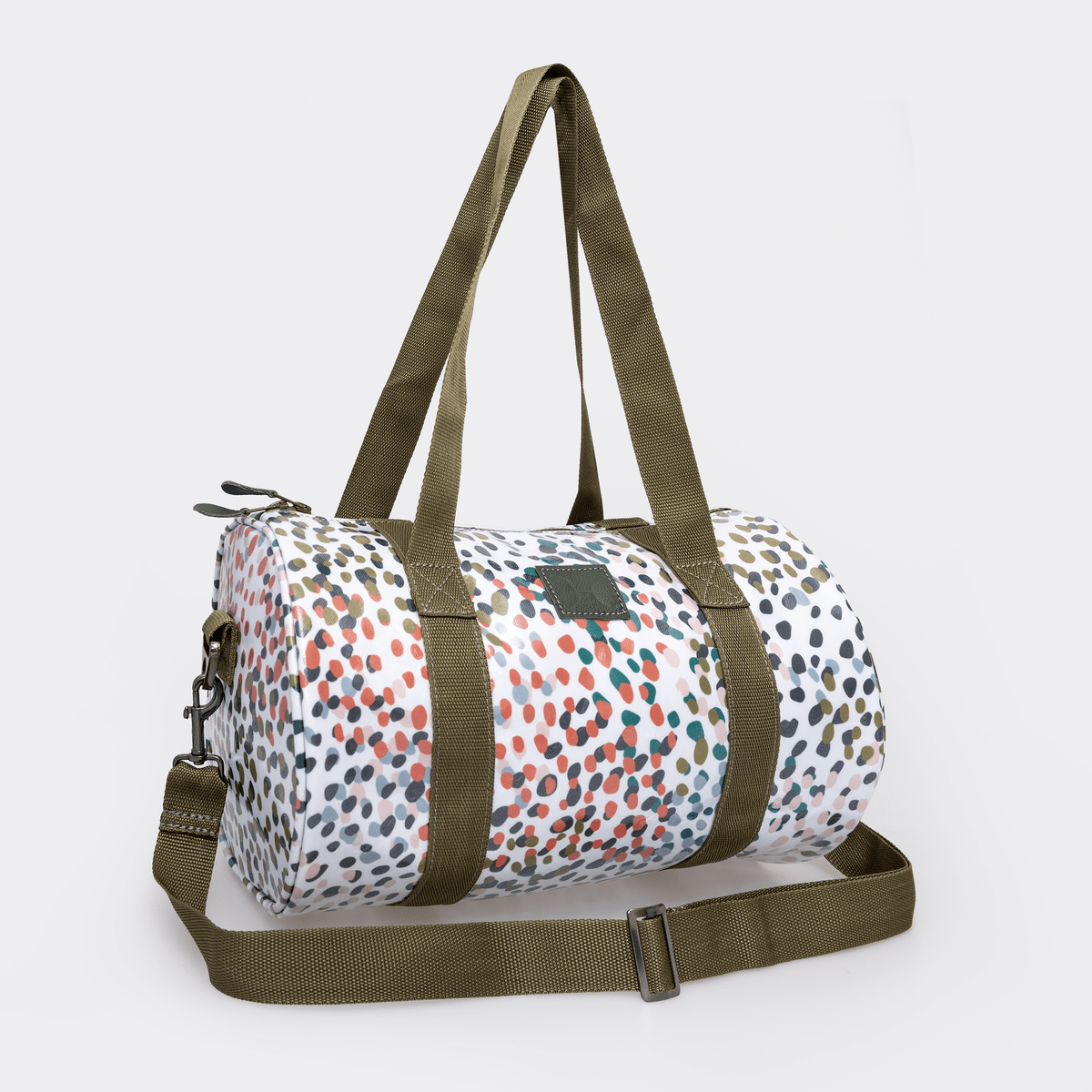 Thandana Laminated Fabric Sports & Gym Bag - Olive Trim - KaryKase