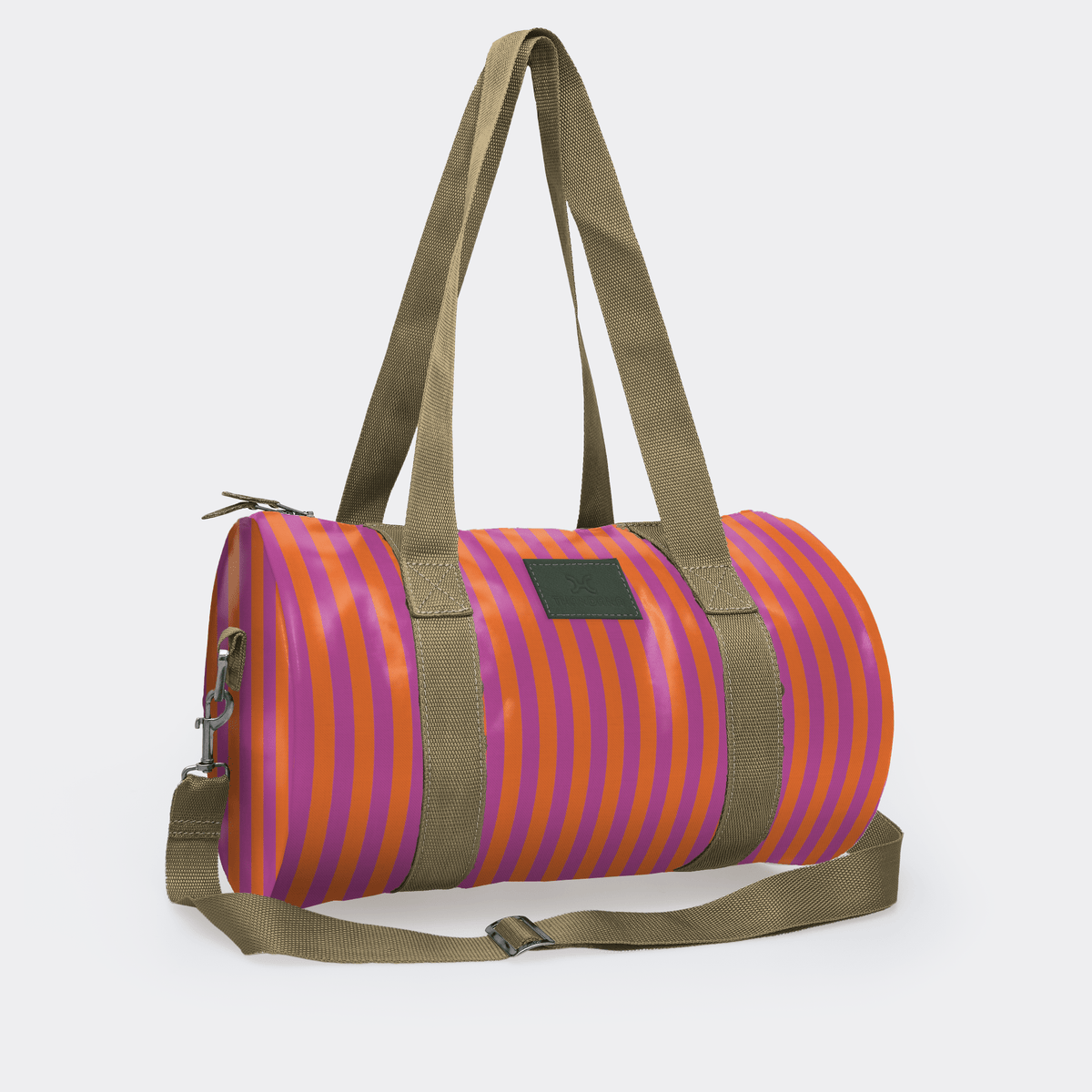 Thandana Laminated Fabric Sports & Gym Bag - Olive Trim - KaryKase