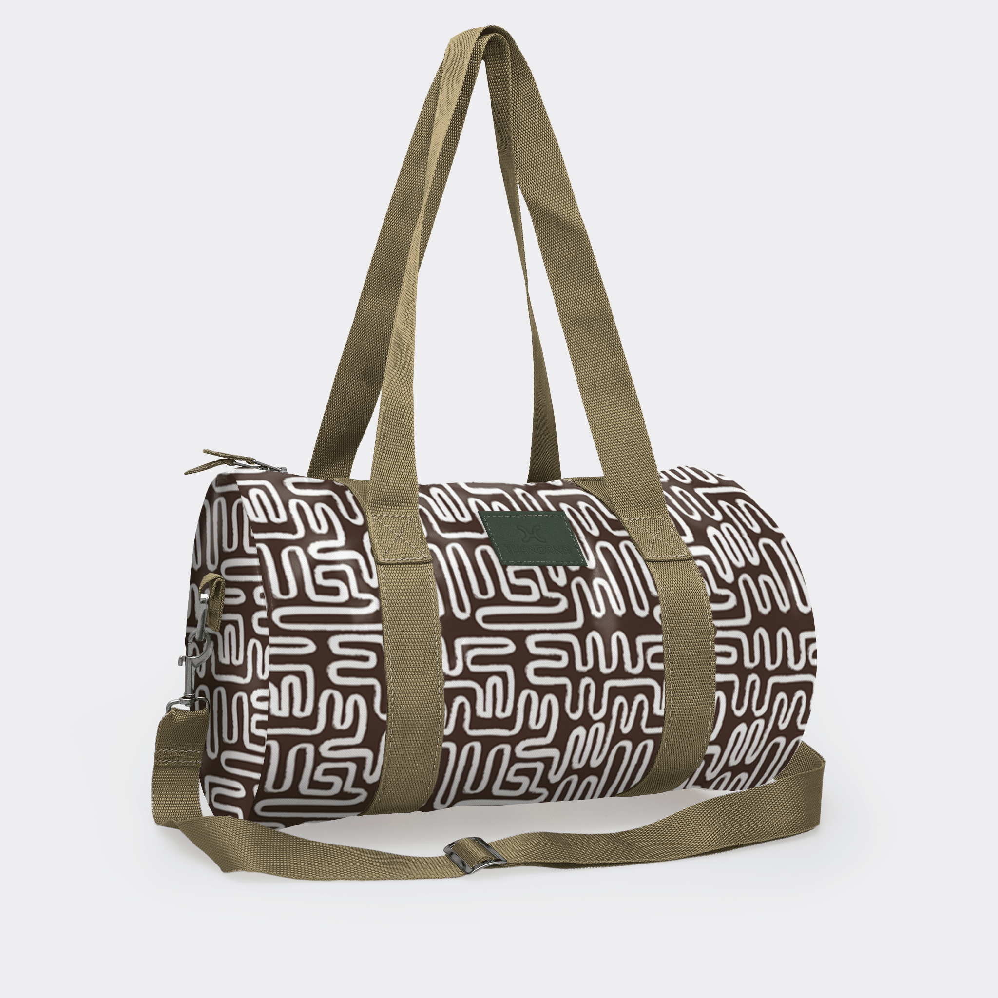 Thandana Laminated Fabric Sports & Gym Bag - Olive Trim - KaryKase