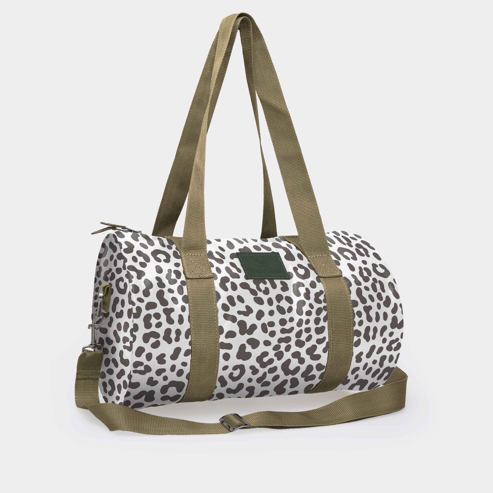 Thandana Laminated Fabric Sports & Gym Bag - Olive Trim - KaryKase