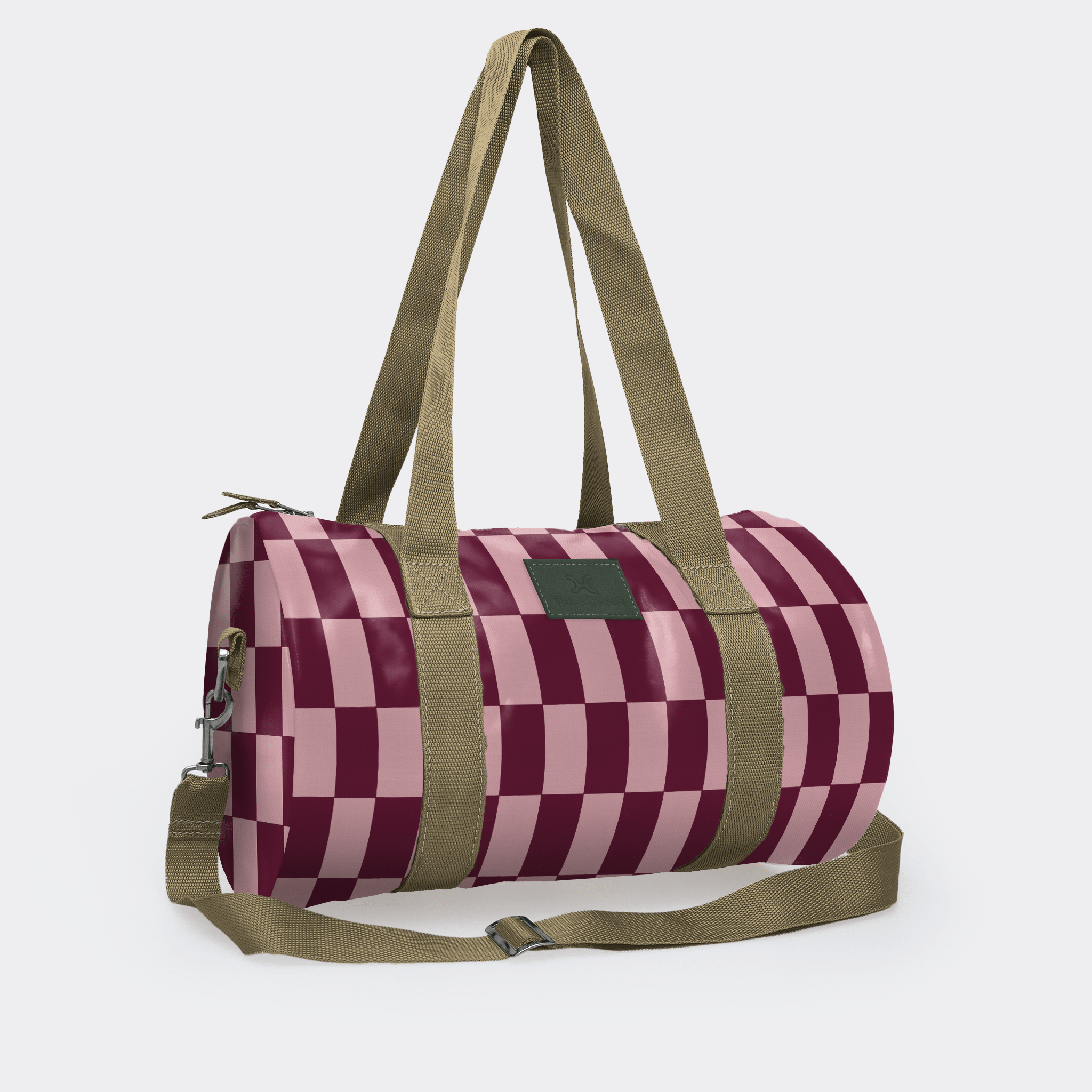 Thandana Laminated Fabric Sports & Gym Bag - Olive Trim - KaryKase