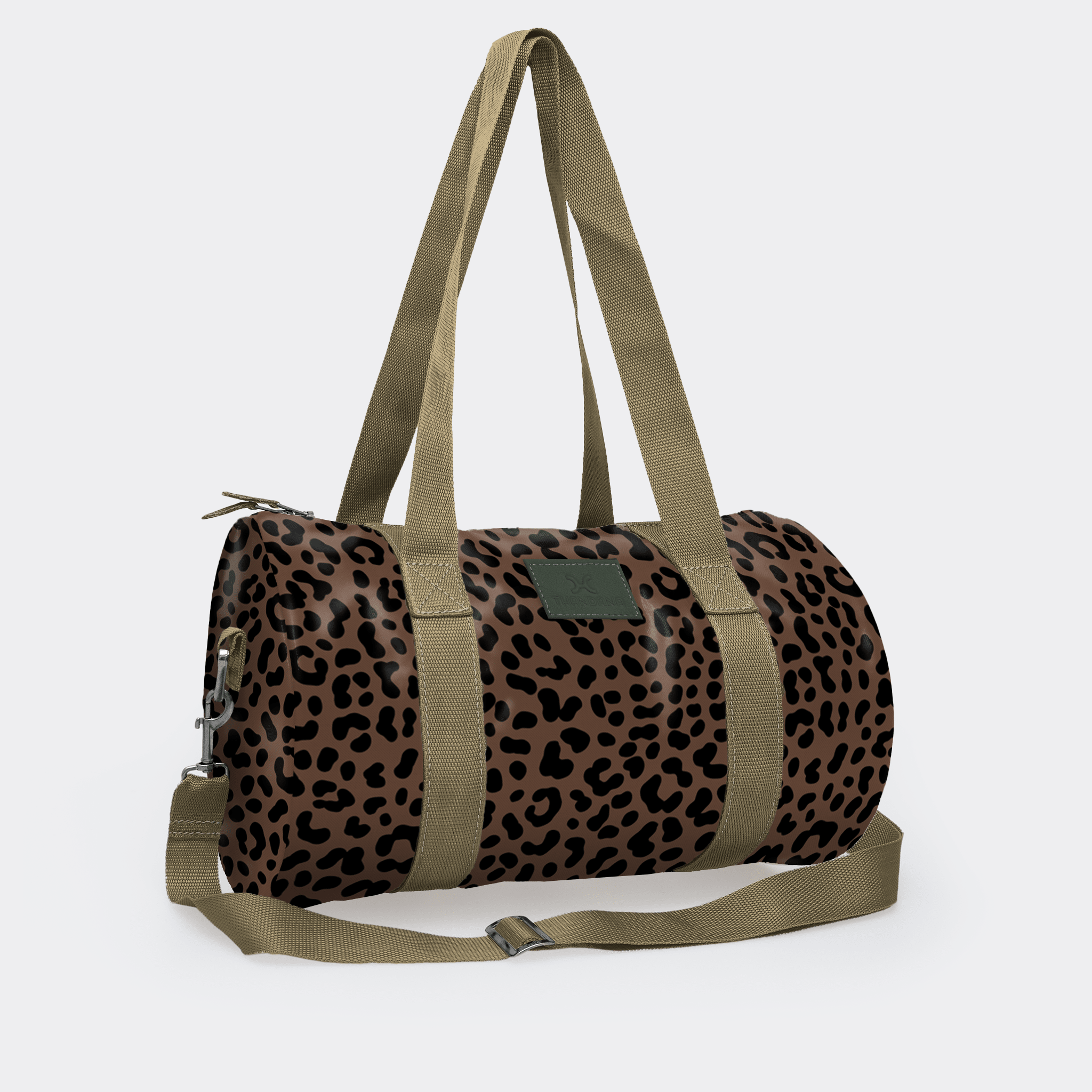 Thandana Laminated Fabric Sports & Gym Bag - Olive Trim - KaryKase