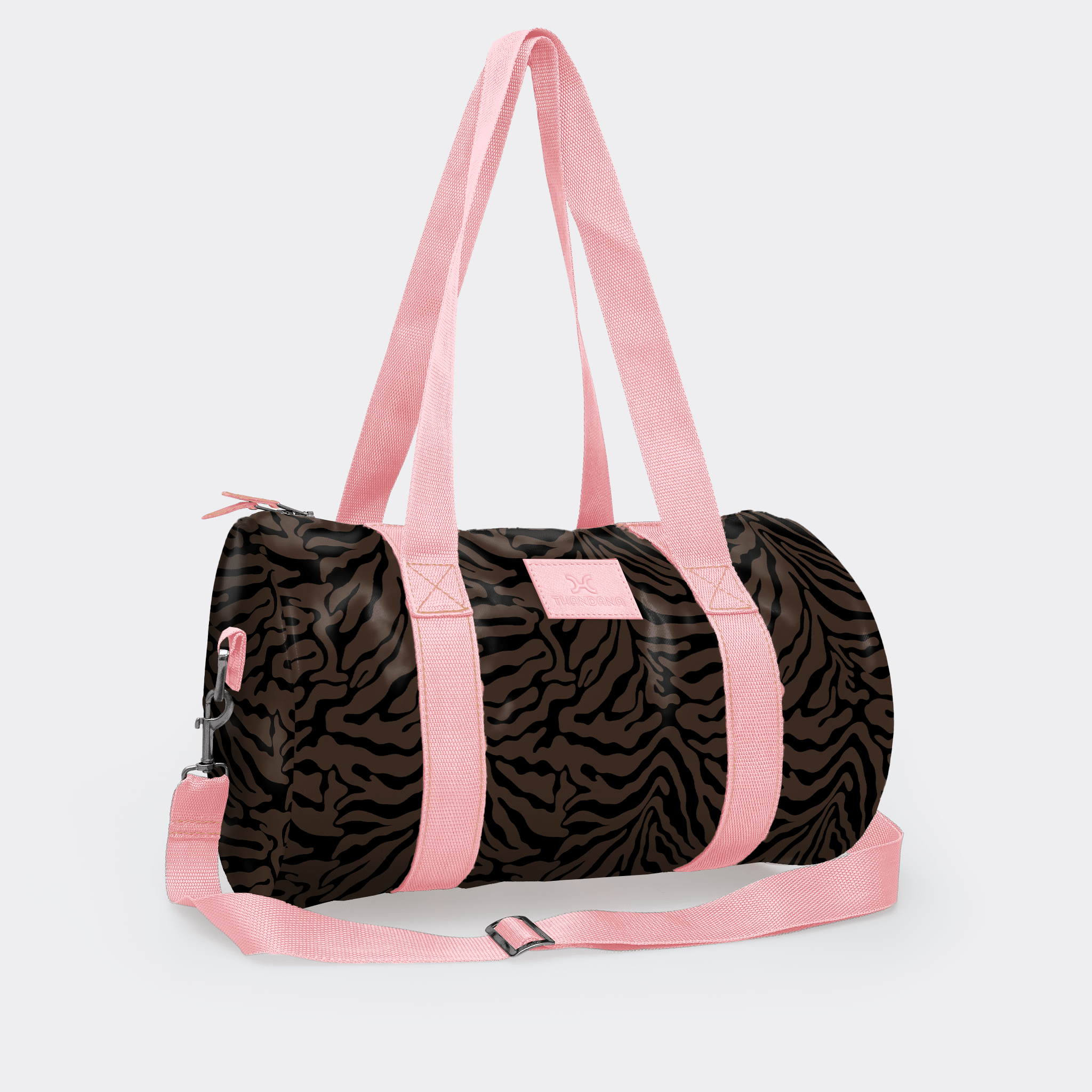 Thandana Laminated Fabric Sports & Gym Bag - Pink Trim - KaryKase