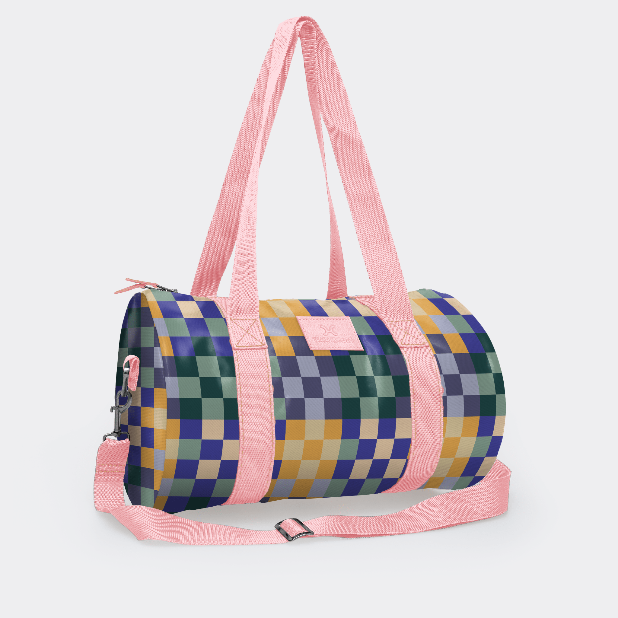 Thandana Laminated Fabric Sports & Gym Bag - Pink Trim - KaryKase