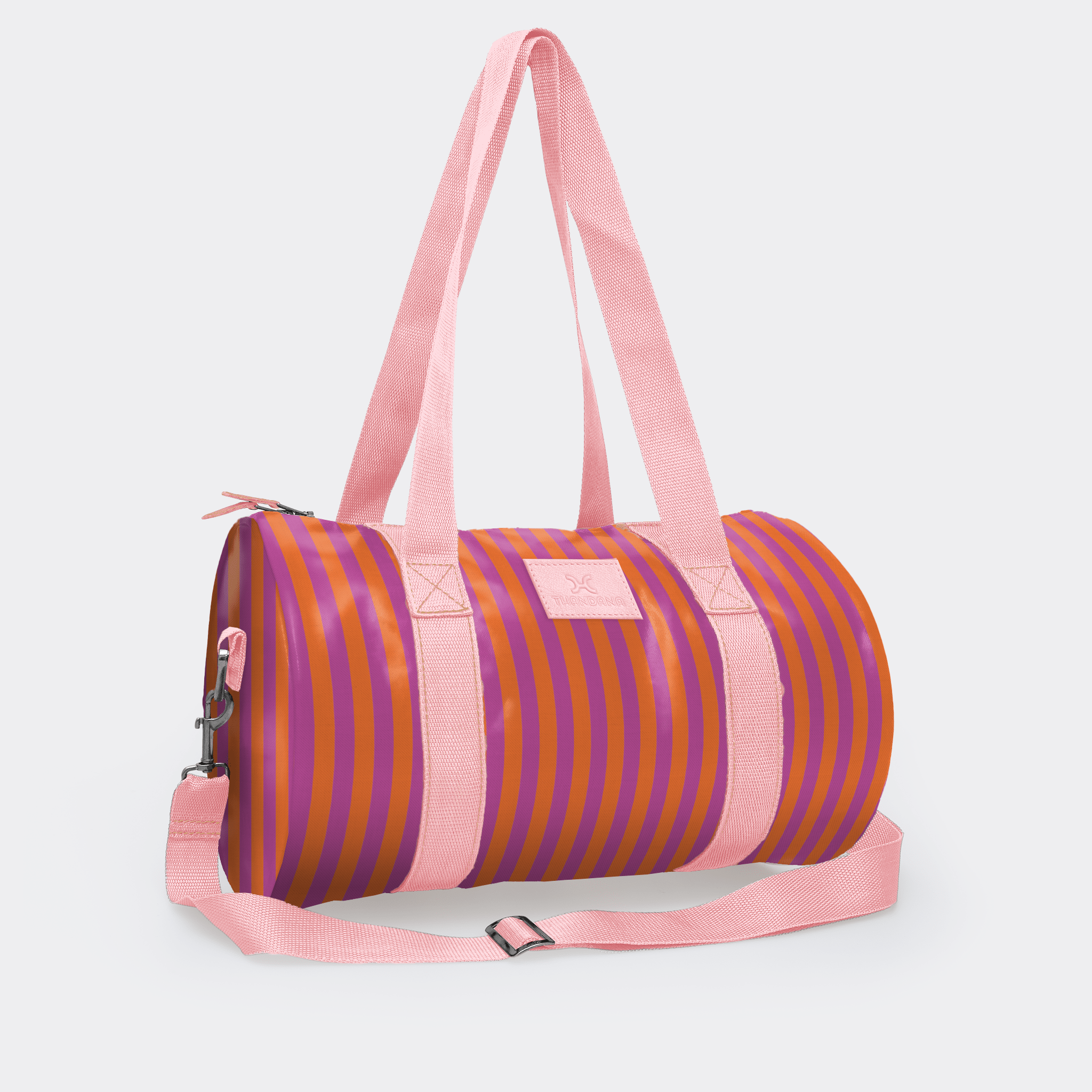 Thandana Laminated Fabric Sports & Gym Bag - Pink Trim - KaryKase