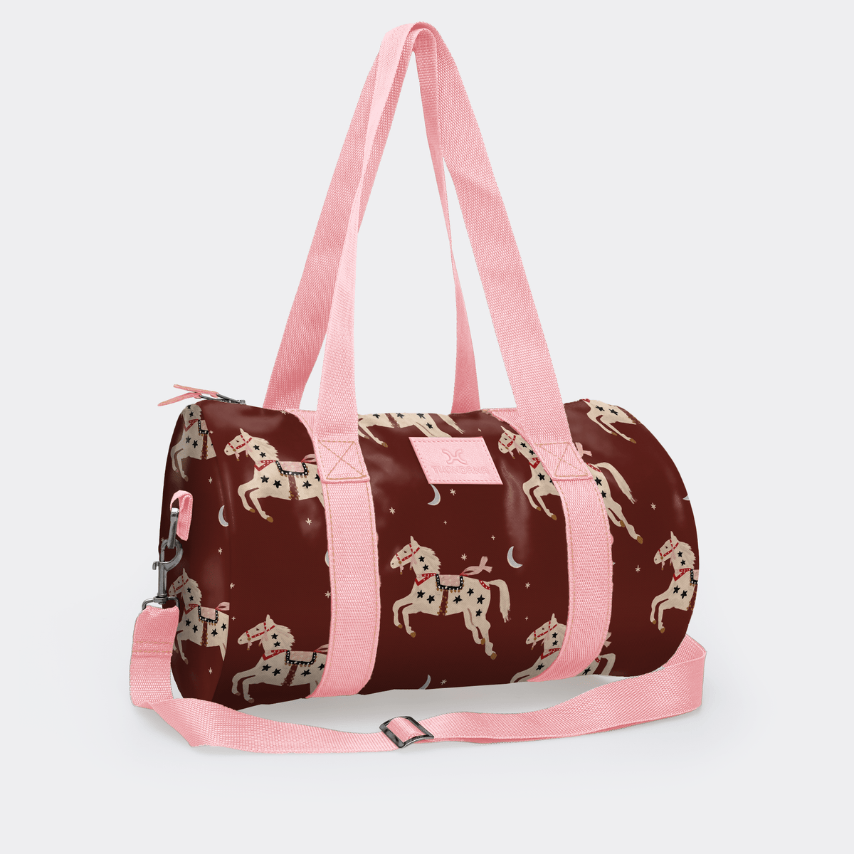 Thandana Laminated Fabric Sports & Gym Bag - Pink Trim - KaryKase