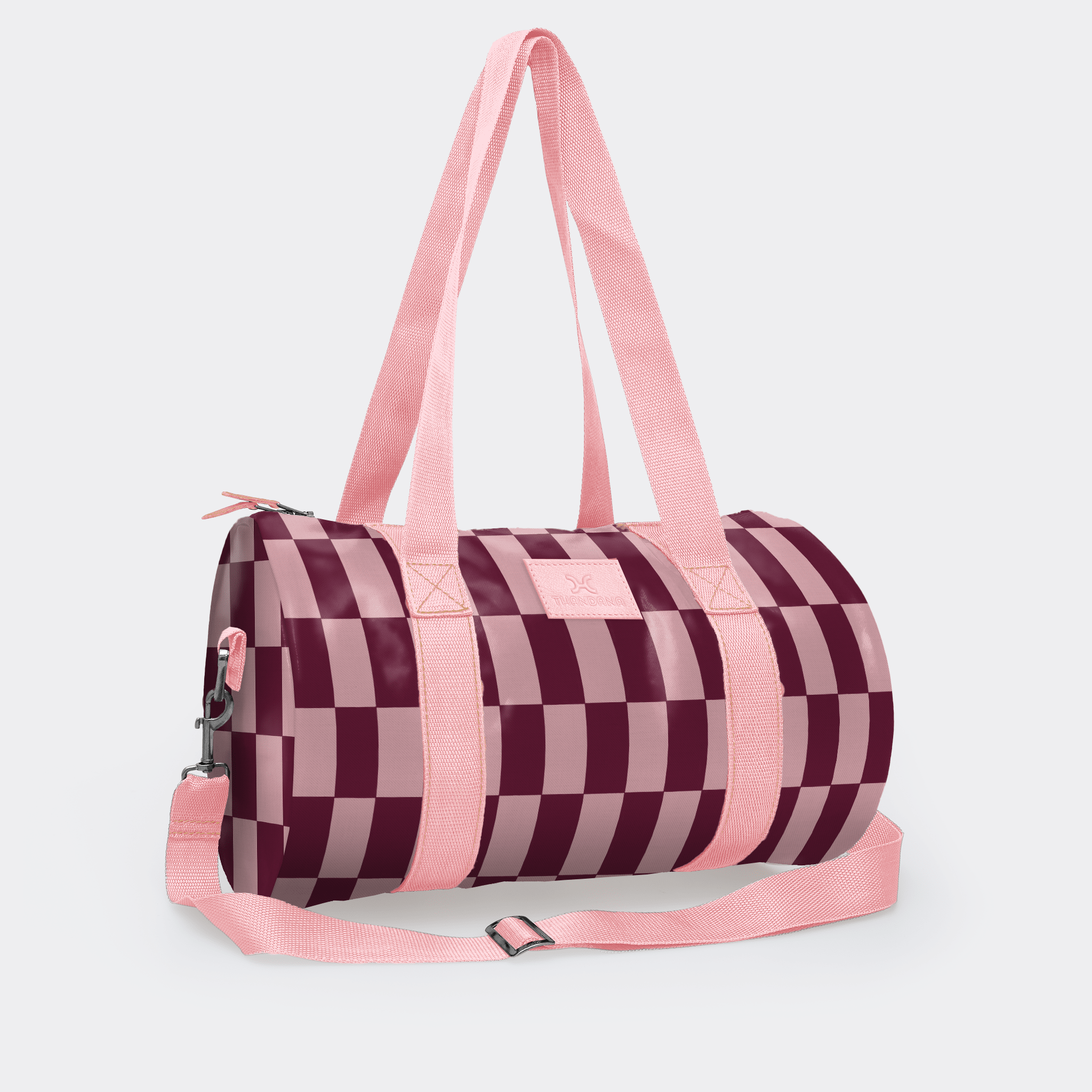 Thandana Laminated Fabric Sports & Gym Bag - Pink Trim - KaryKase