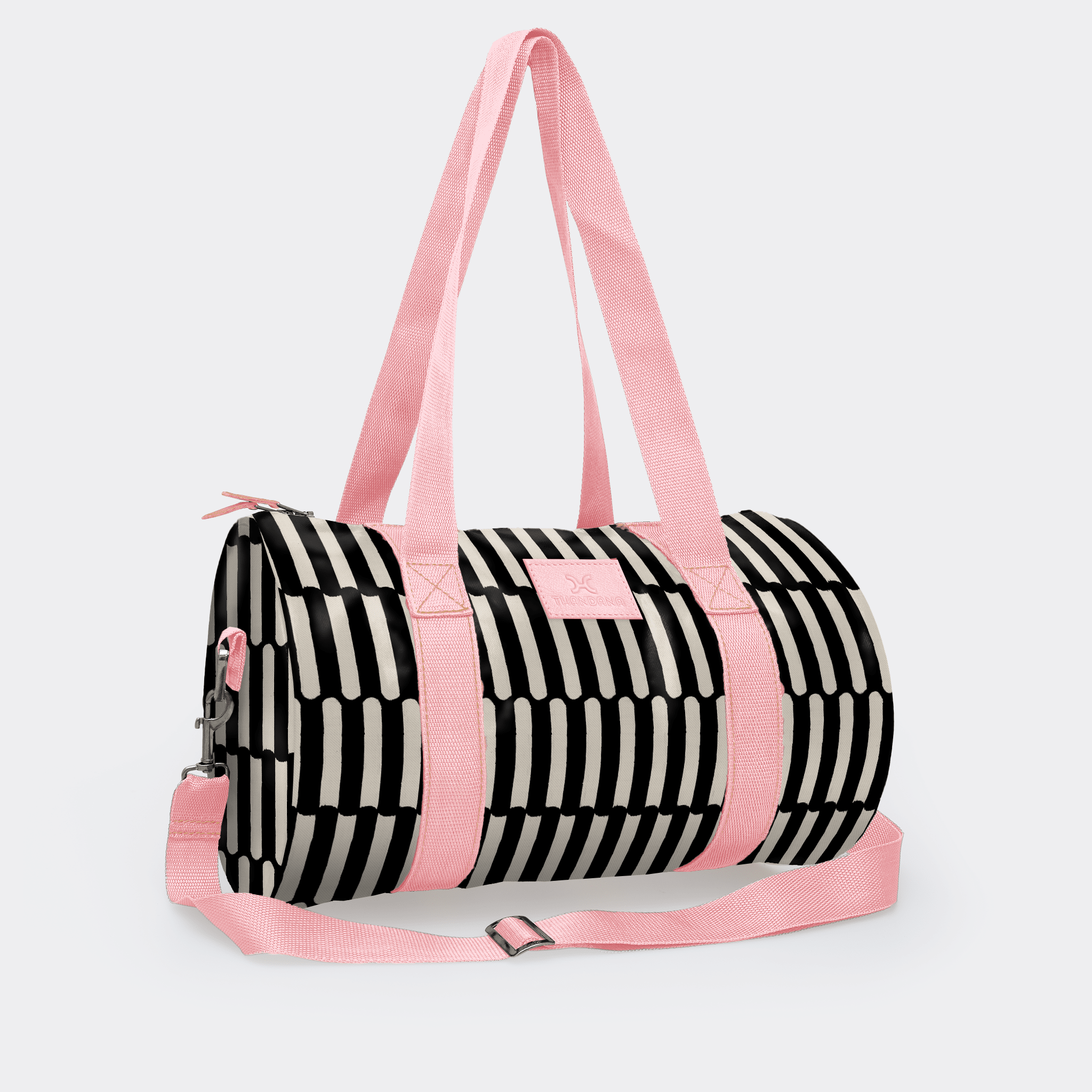Thandana Laminated Fabric Sports & Gym Bag - Pink Trim - KaryKase