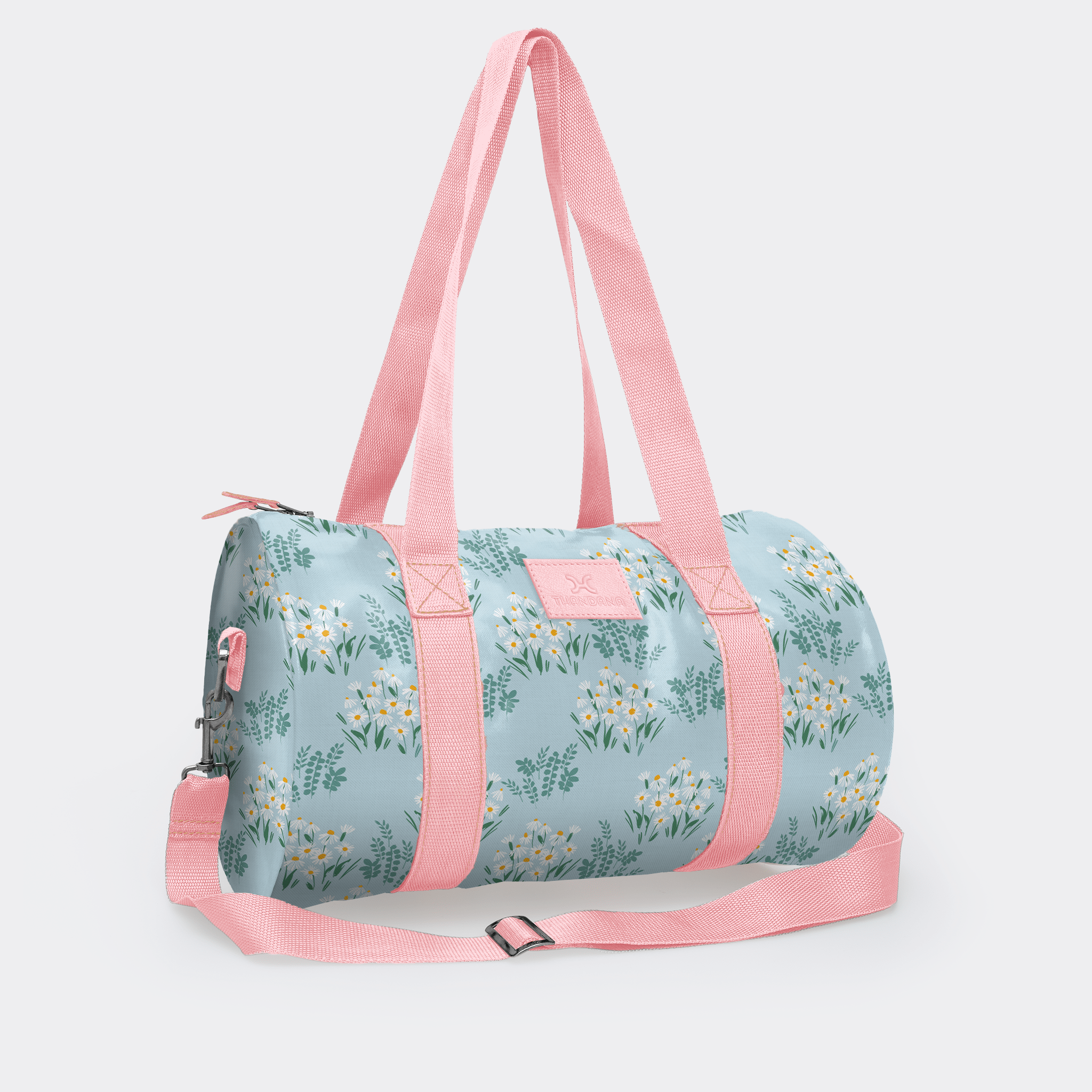 Thandana Laminated Fabric Sports & Gym Bag - Pink Trim - KaryKase