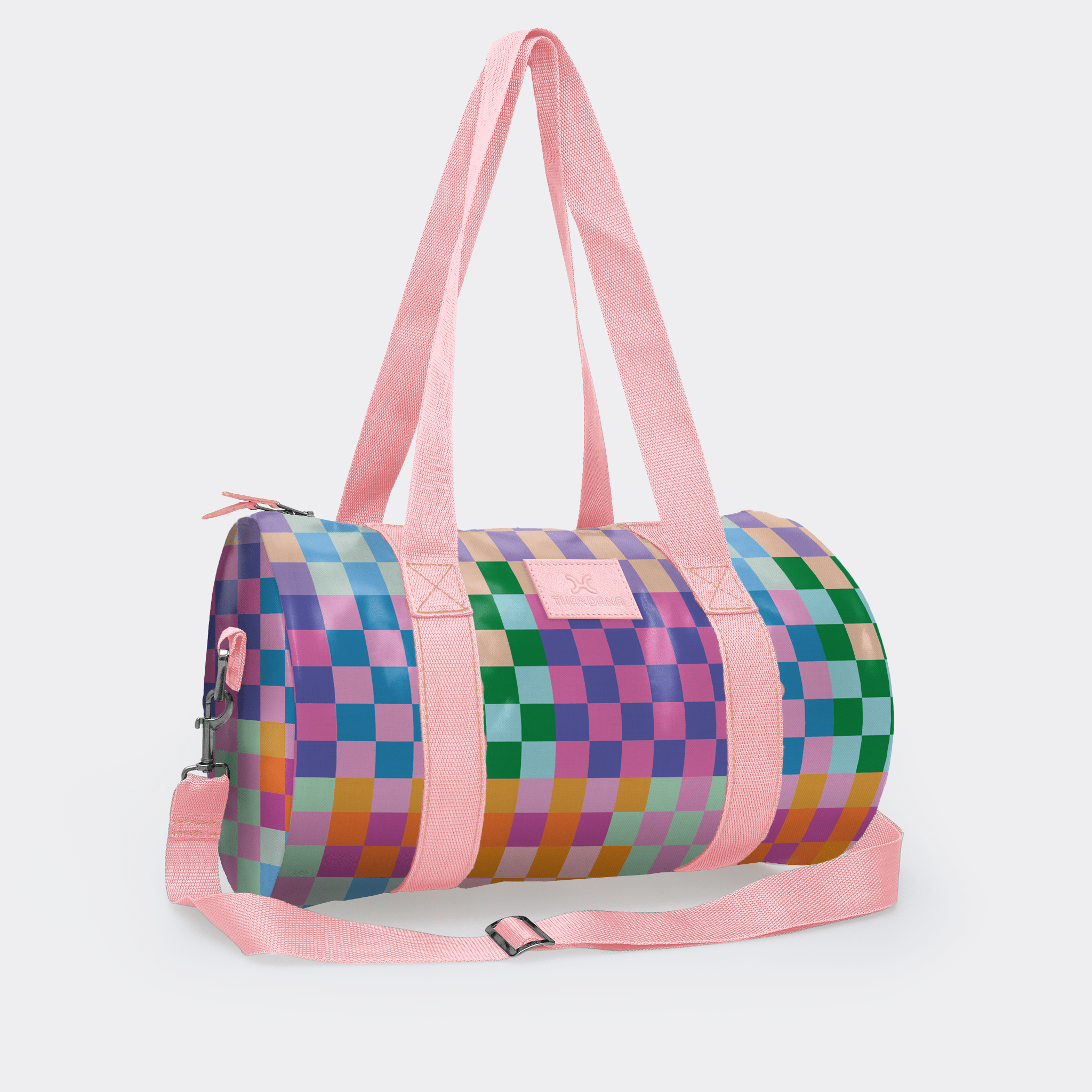 Thandana Laminated Fabric Sports & Gym Bag - Pink Trim - KaryKase