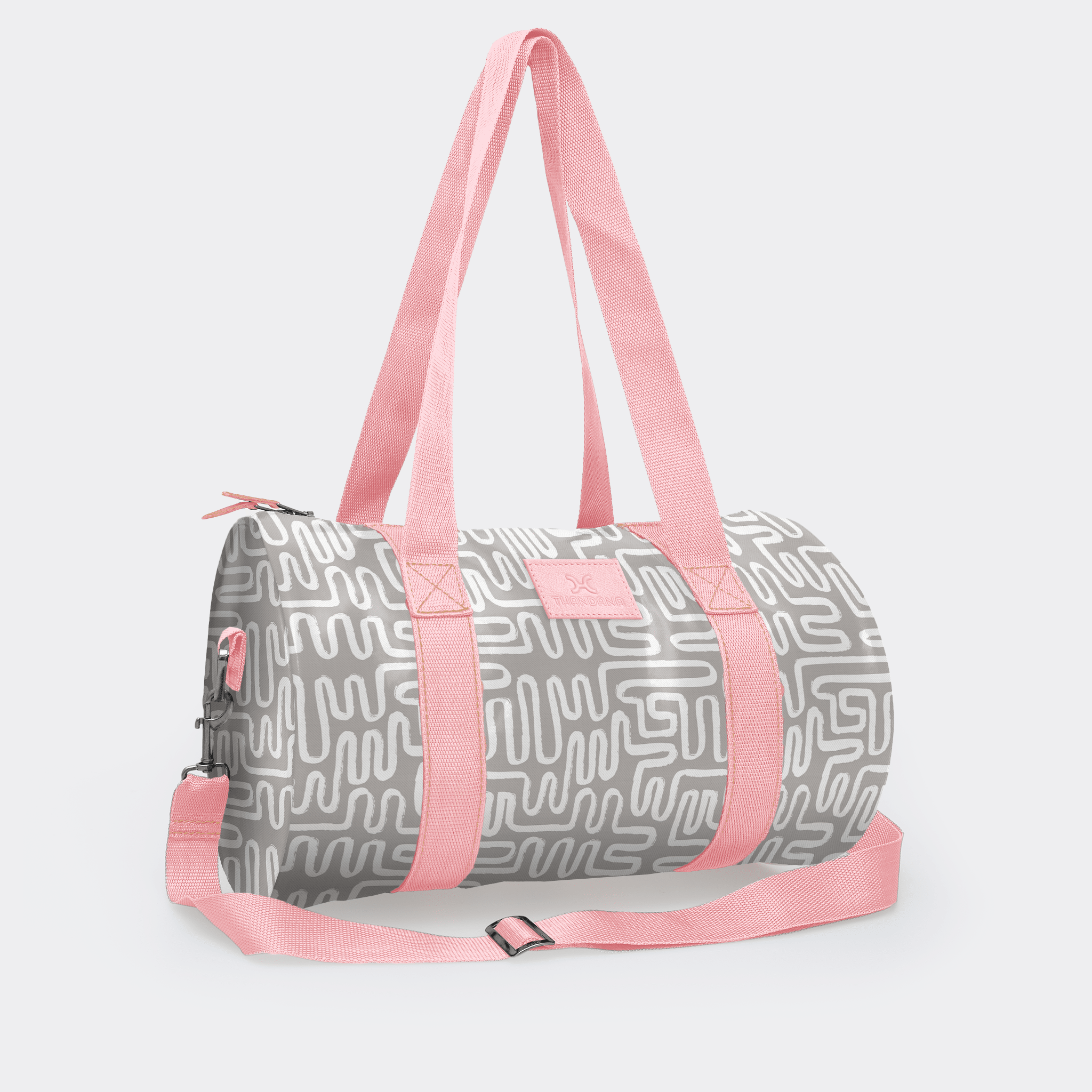 Thandana Laminated Fabric Sports & Gym Bag - Pink Trim - KaryKase