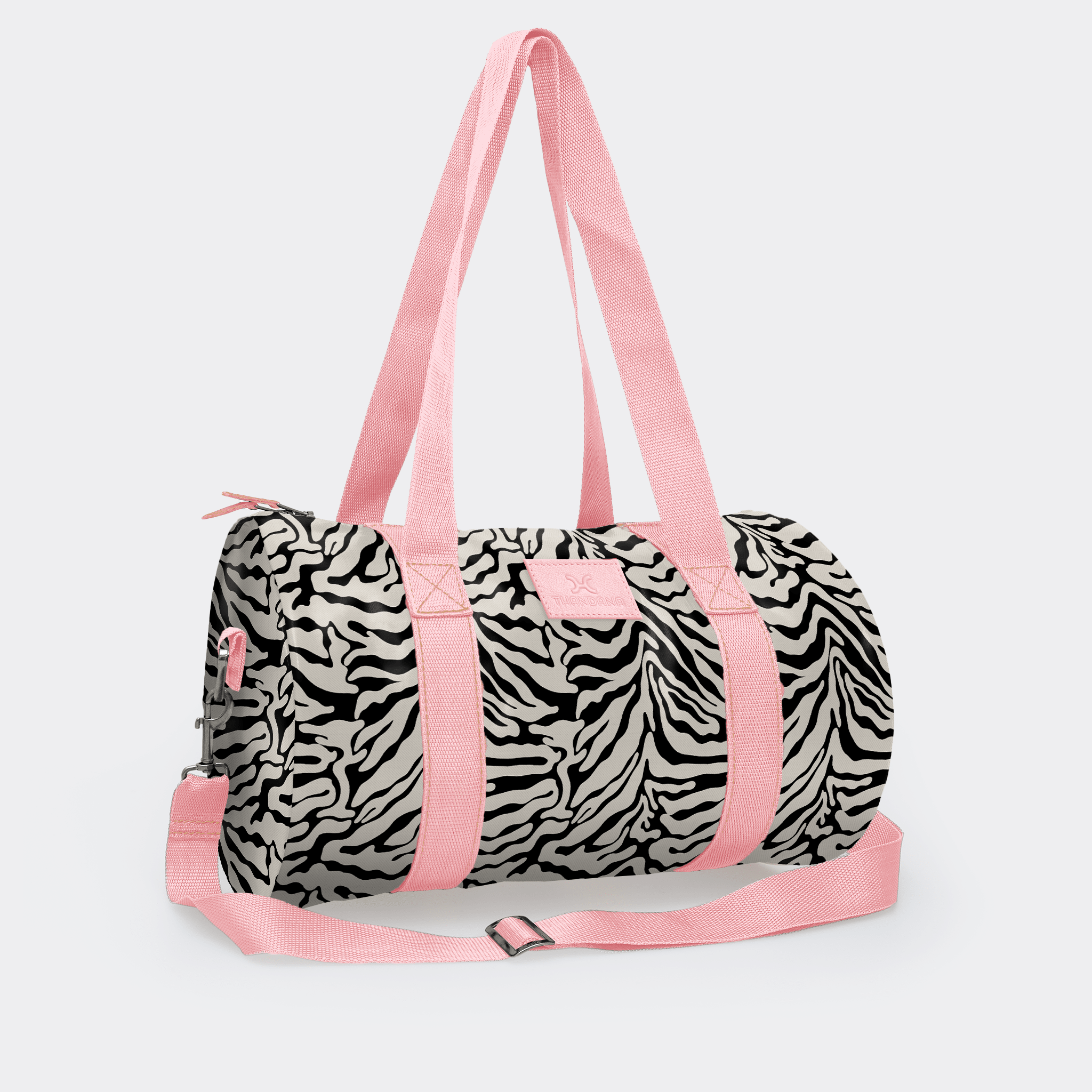 Thandana Laminated Fabric Sports & Gym Bag - Pink Trim - KaryKase