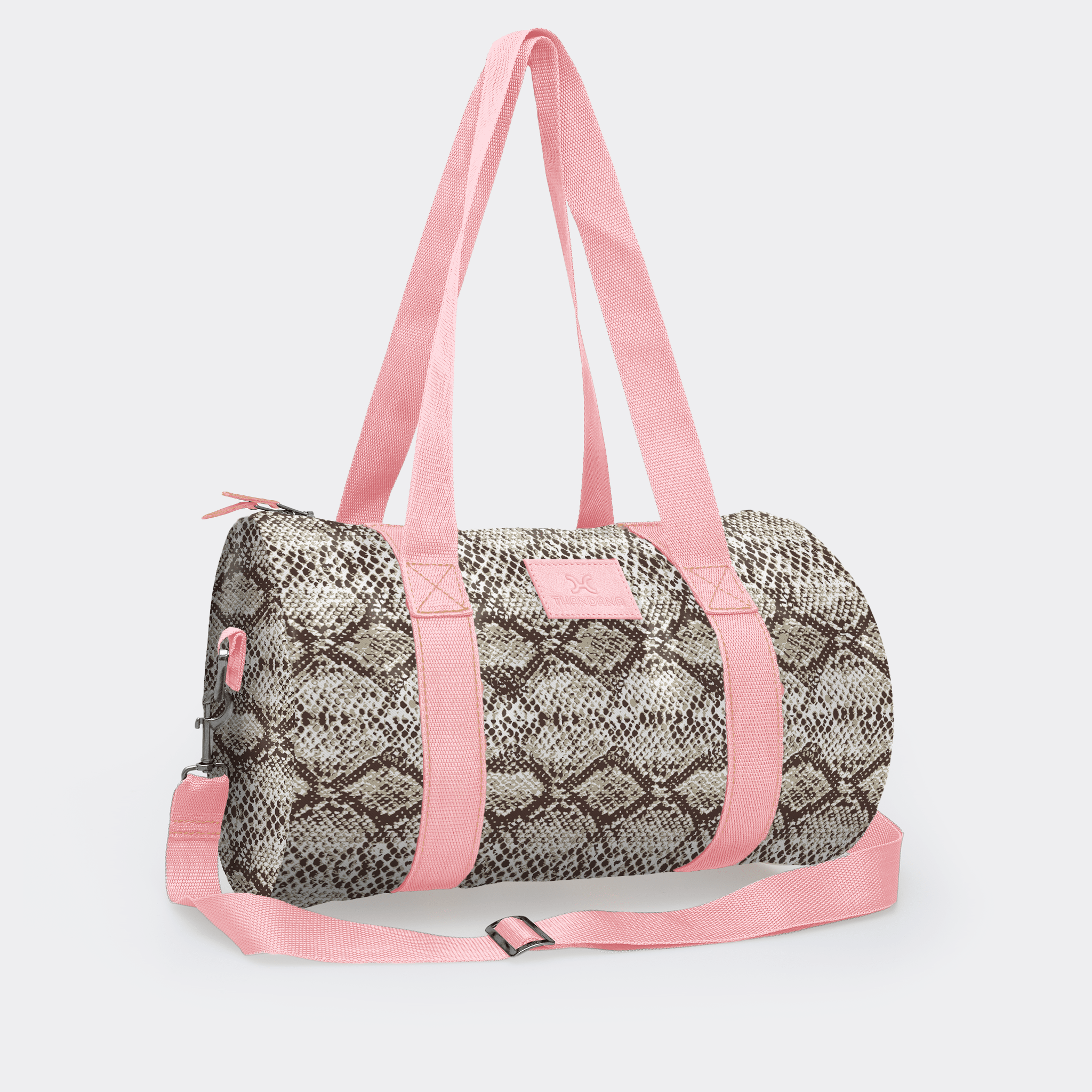Thandana Laminated Fabric Sports & Gym Bag - Pink Trim - KaryKase