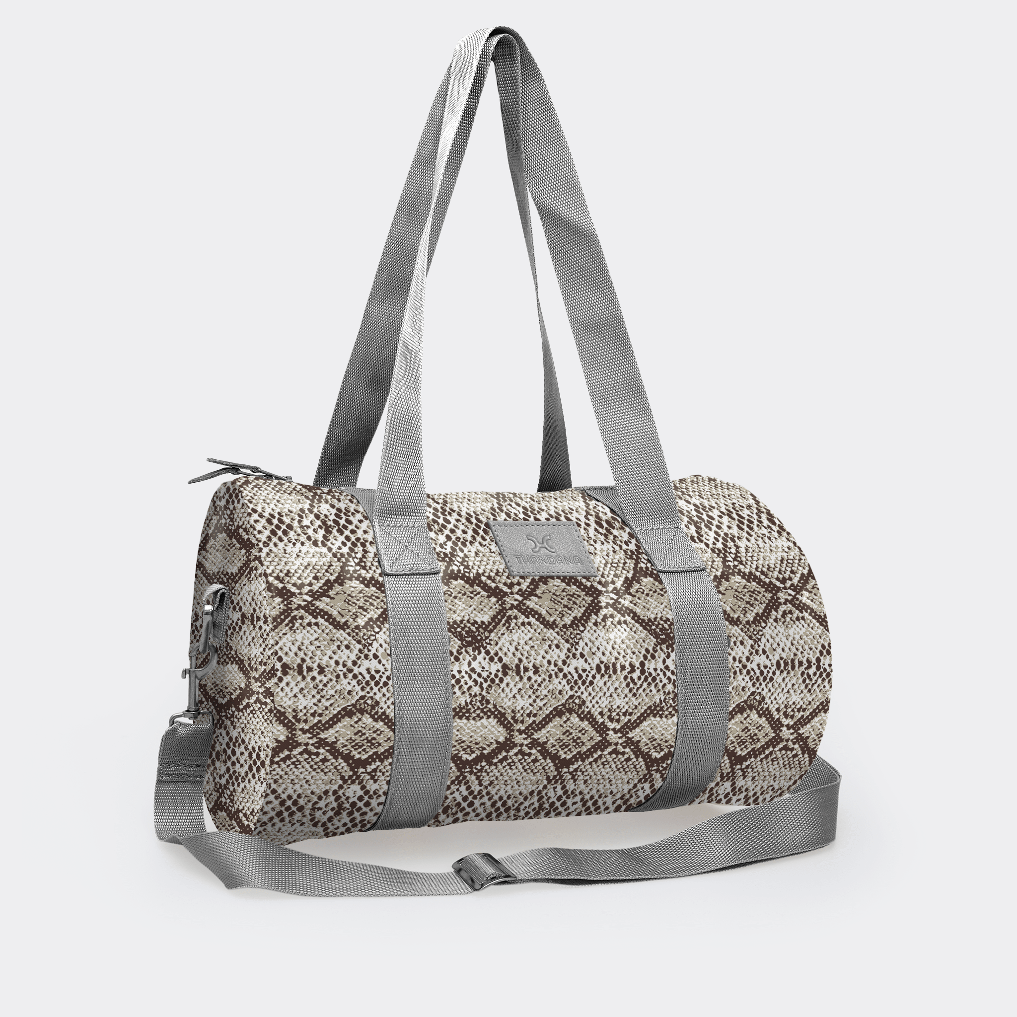 Thandana Laminated Fabric Sports & Gym Bag - Silver Trim - KaryKase