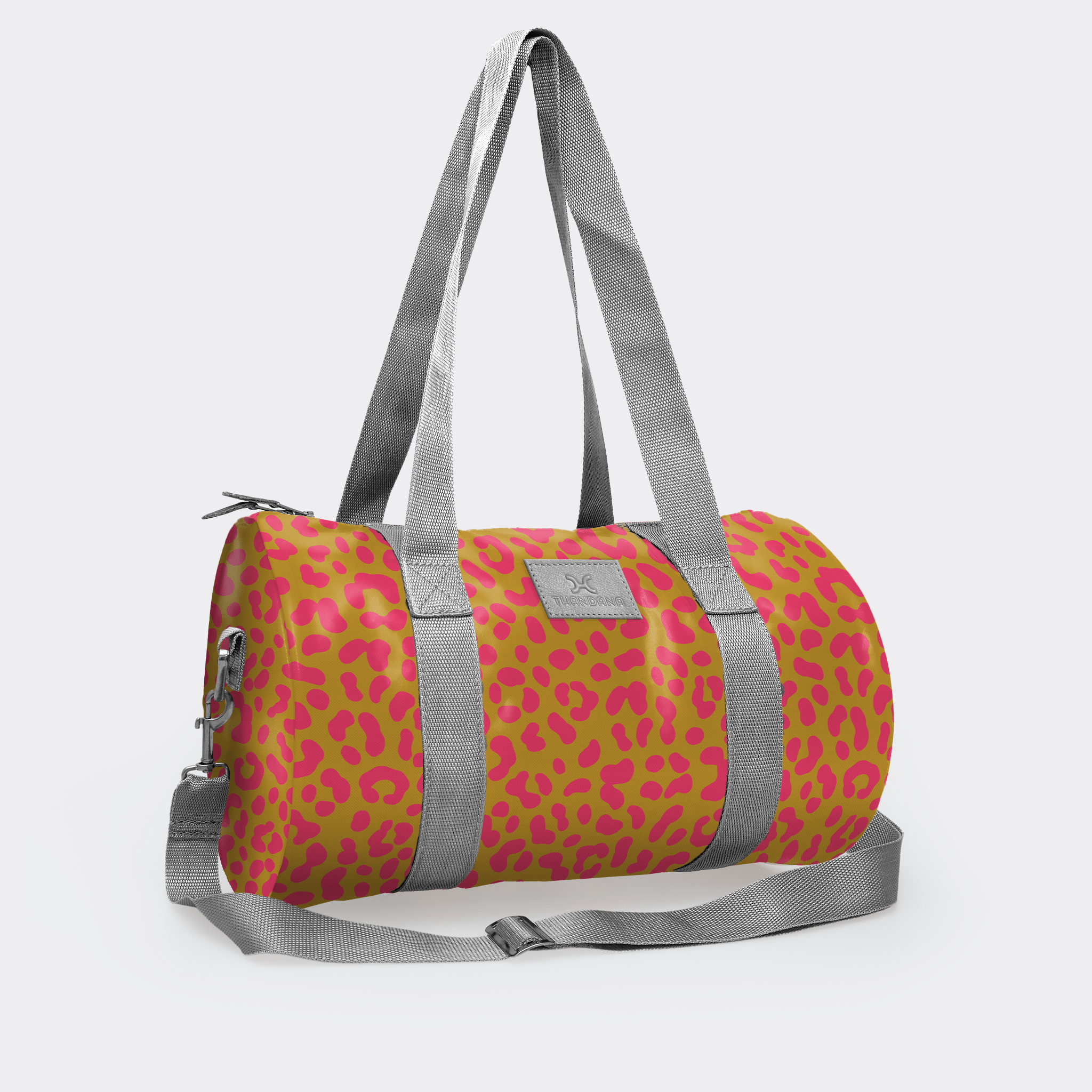 Thandana Laminated Fabric Sports & Gym Bag - Silver Trim - KaryKase