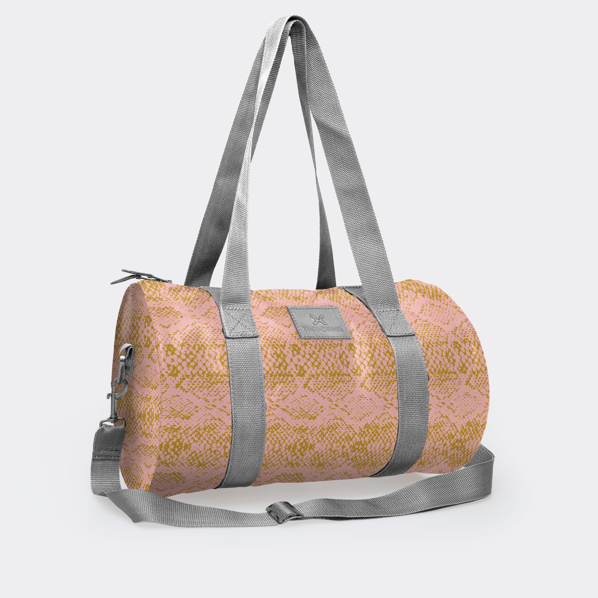Thandana Laminated Fabric Sports & Gym Bag - Silver Trim - KaryKase