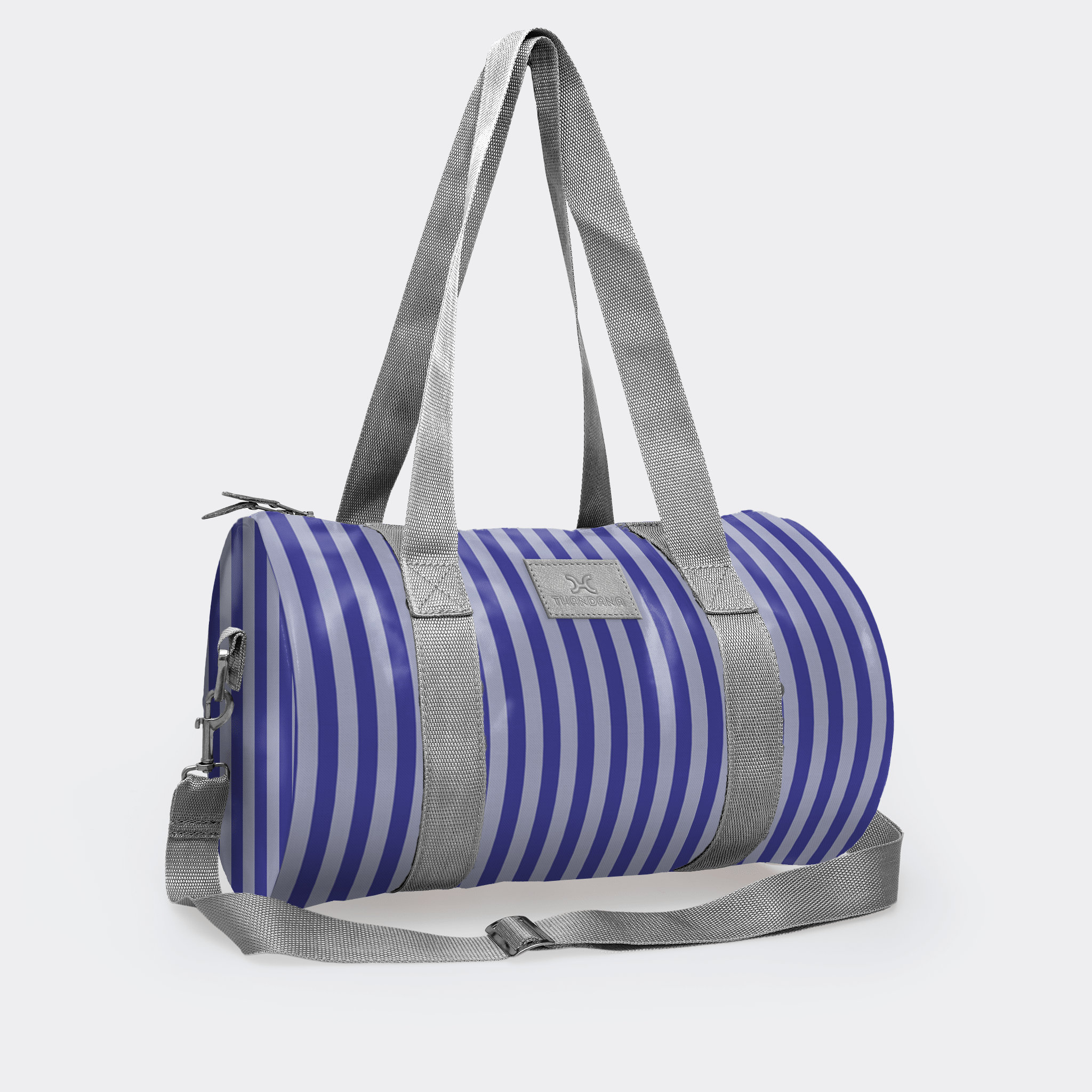 Thandana Laminated Fabric Sports & Gym Bag - Silver Trim - KaryKase