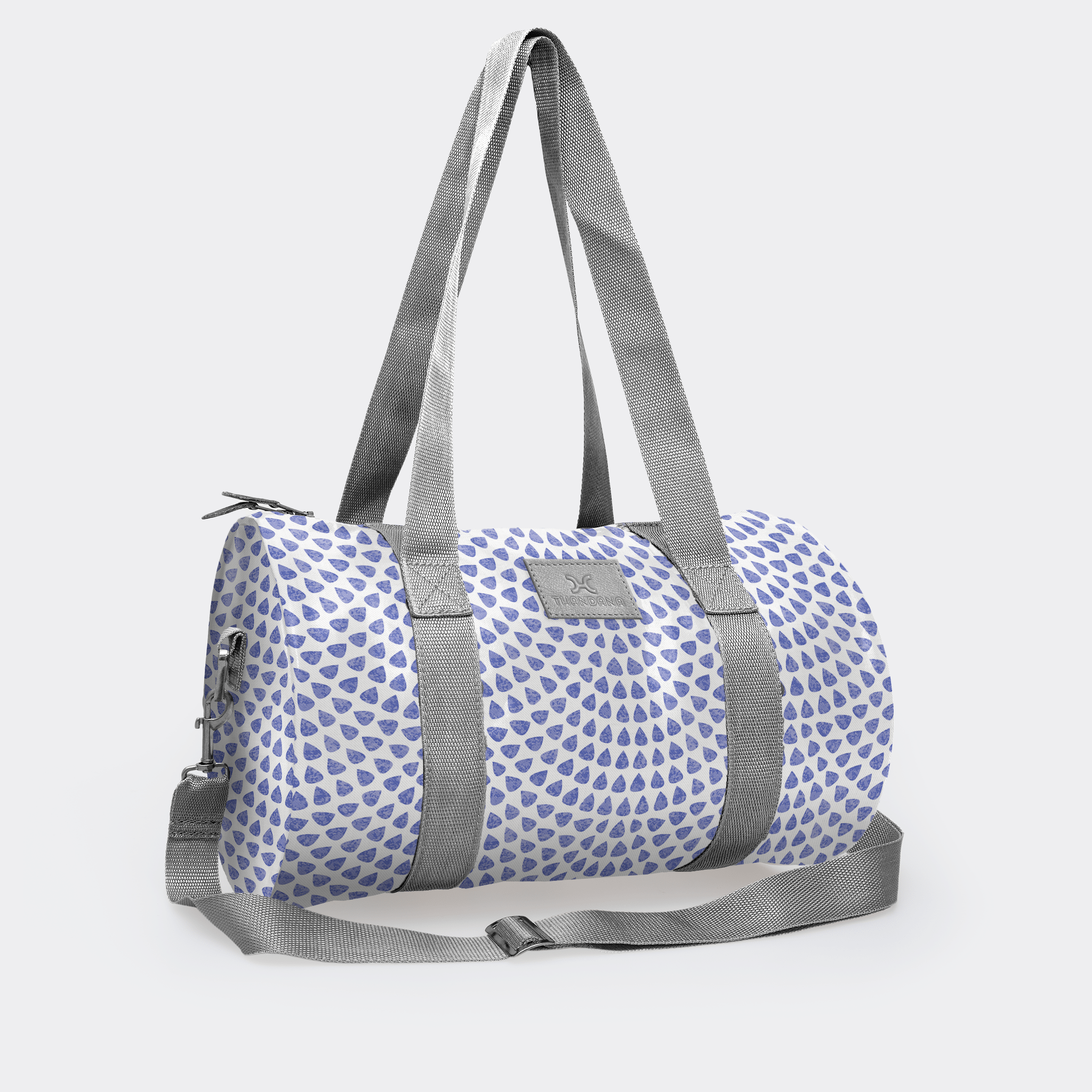 Thandana Laminated Fabric Sports & Gym Bag - Silver Trim - KaryKase