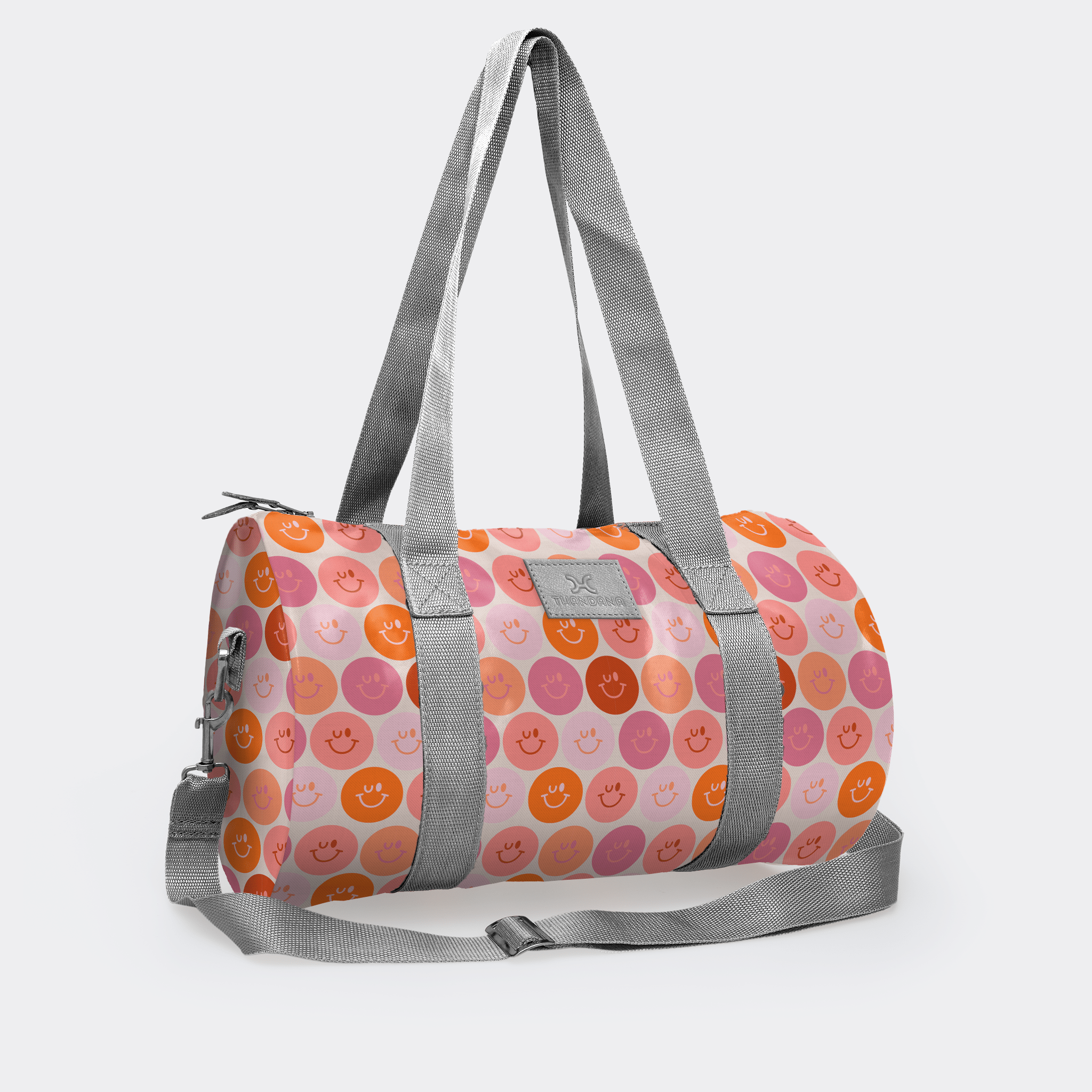 Thandana Laminated Fabric Sports & Gym Bag - Silver Trim - KaryKase