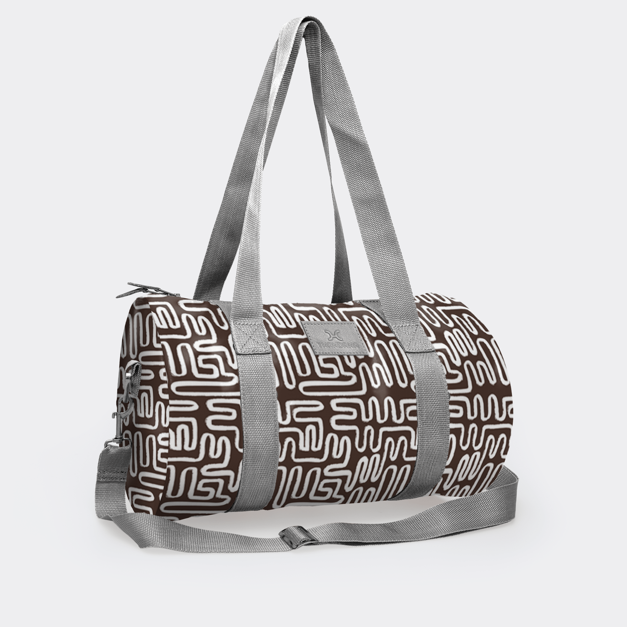 Thandana Laminated Fabric Sports & Gym Bag - Silver Trim - KaryKase