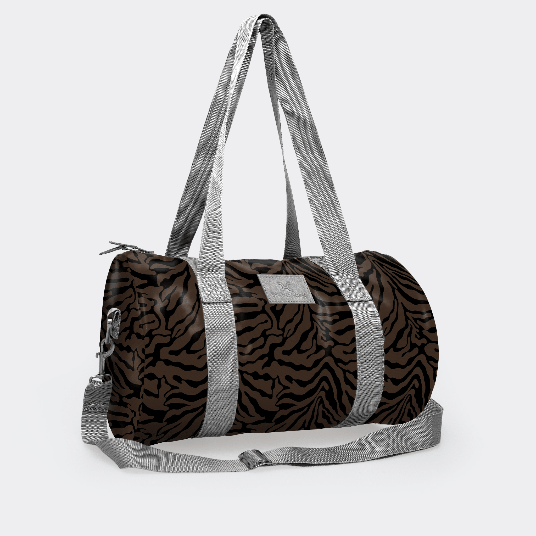 Thandana Laminated Fabric Sports & Gym Bag - Silver Trim - KaryKase