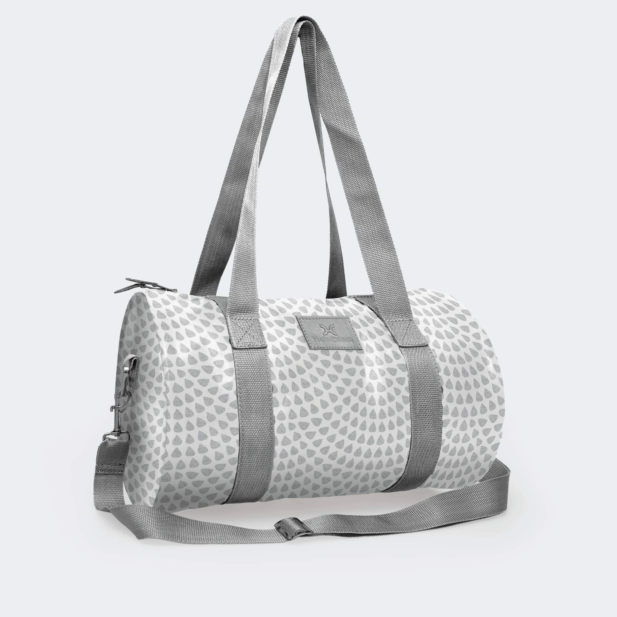 Thandana Laminated Fabric Sports & Gym Bag - Silver Trim - KaryKase