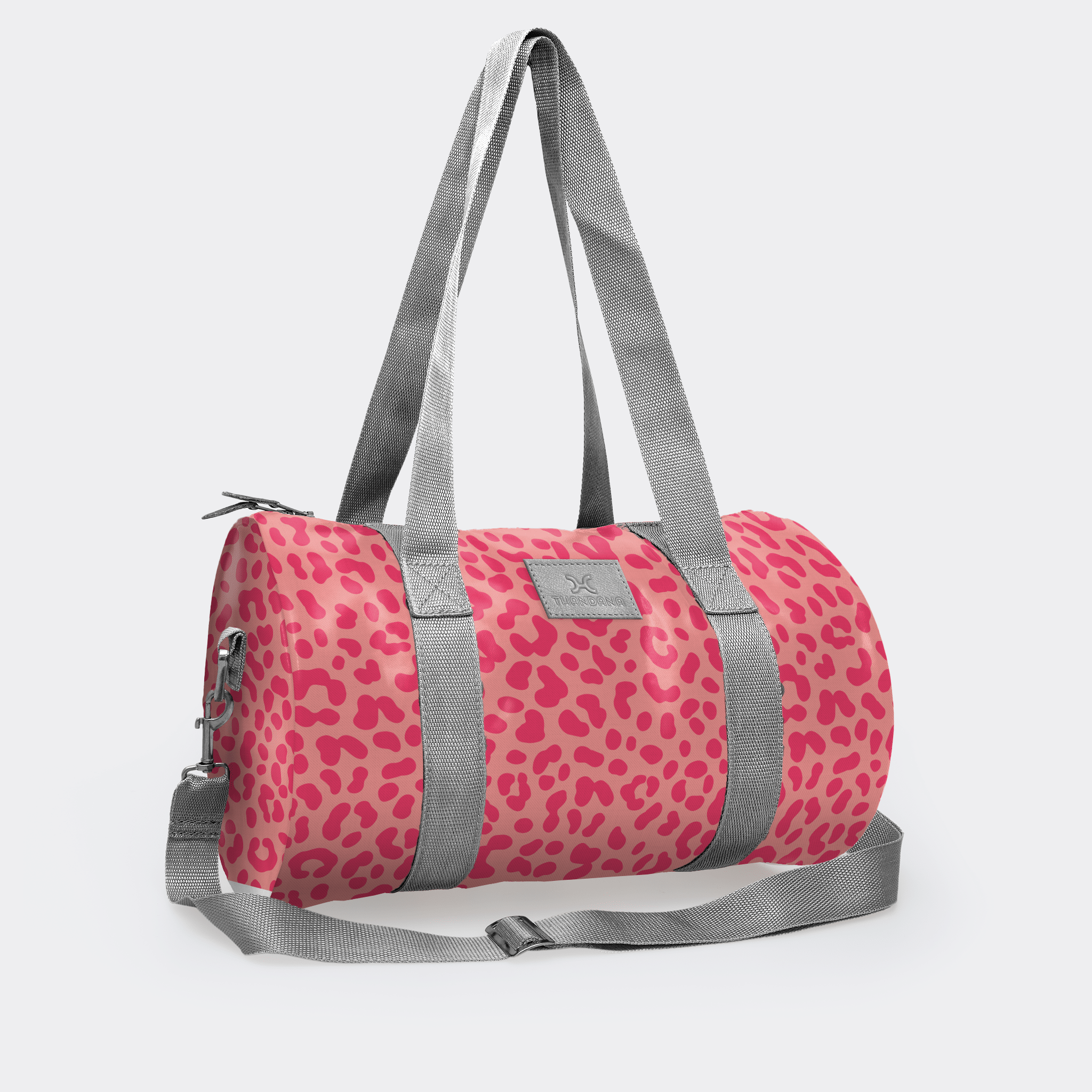 Thandana Laminated Fabric Sports & Gym Bag - Silver Trim - KaryKase