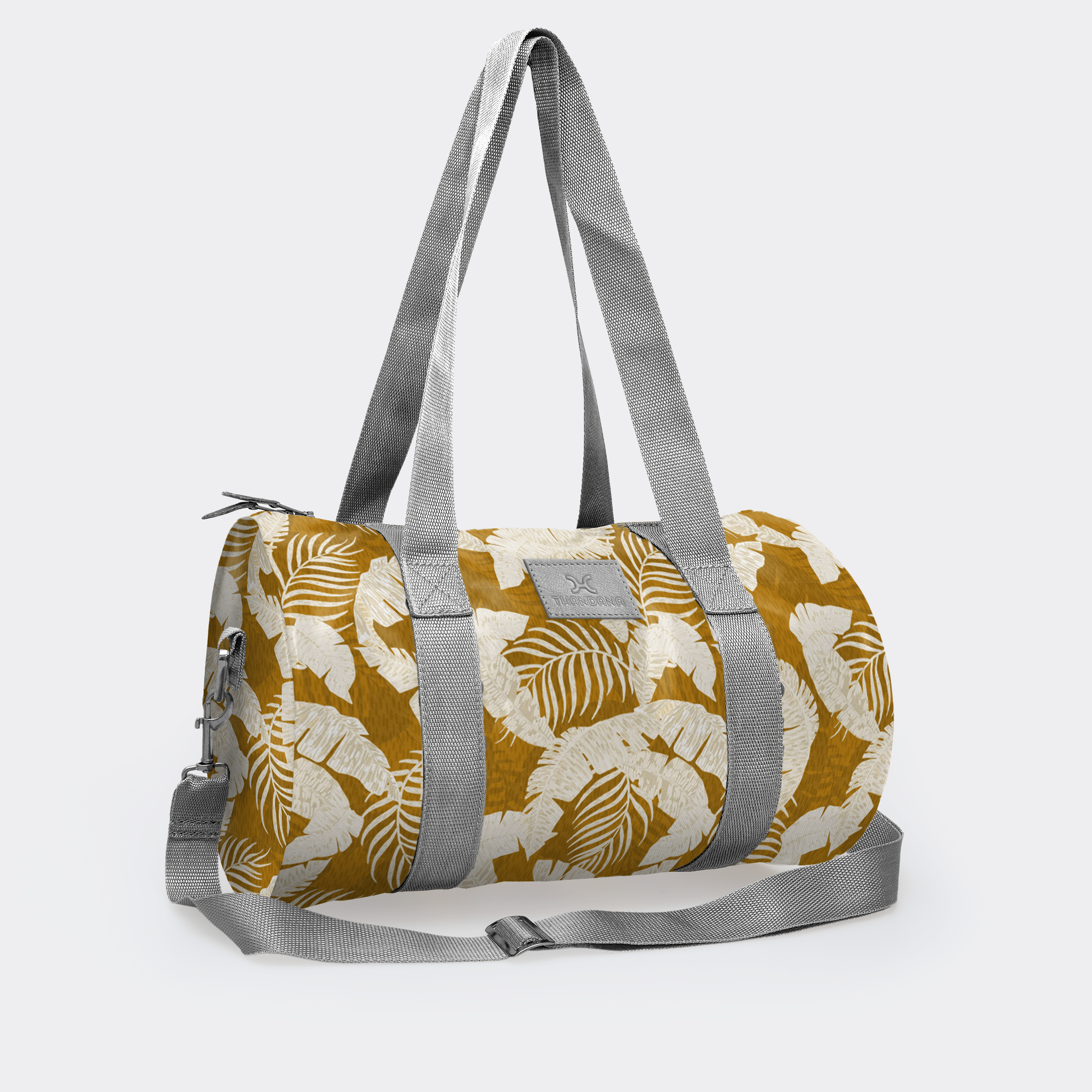 Thandana Laminated Fabric Sports & Gym Bag - Silver Trim - KaryKase
