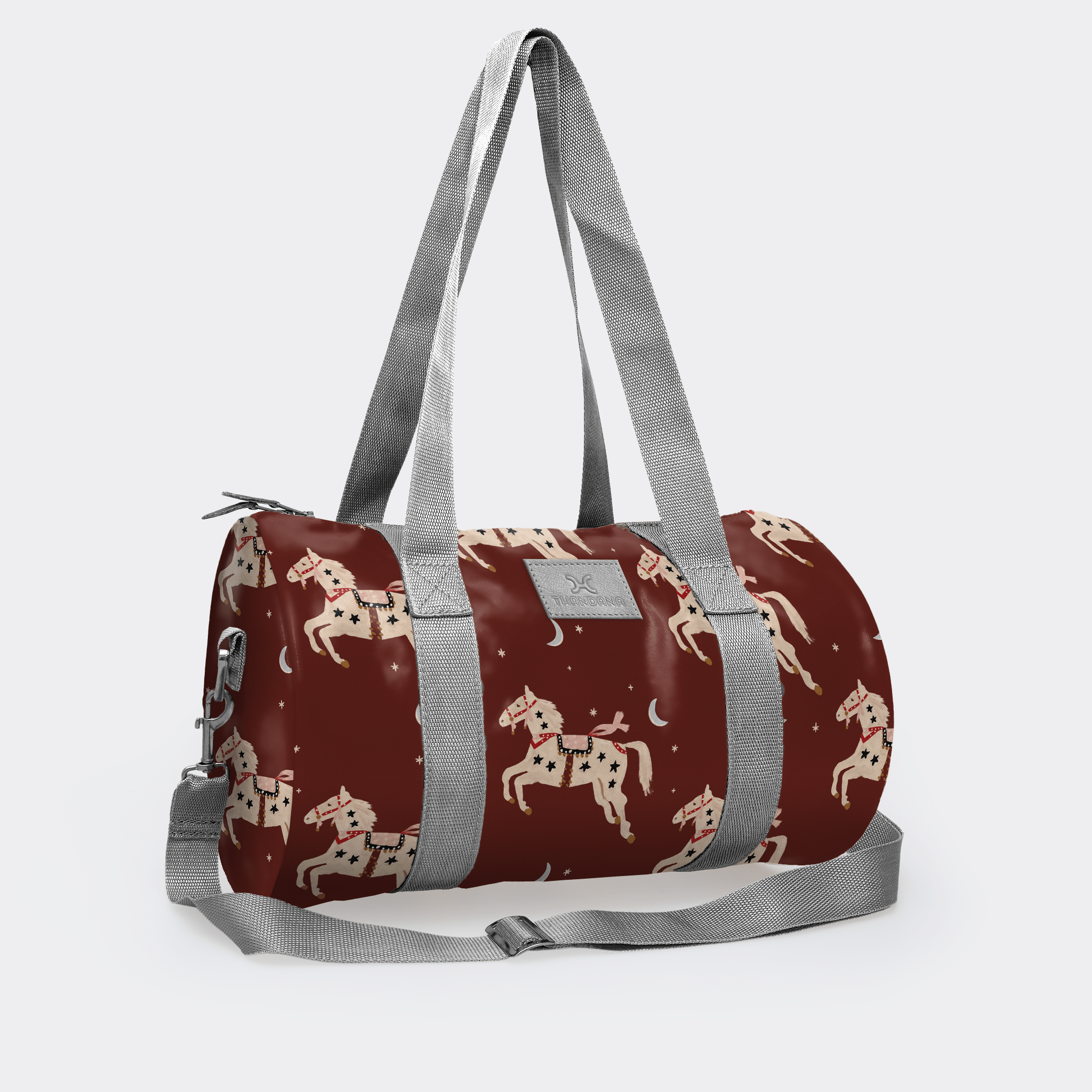 Thandana Laminated Fabric Sports & Gym Bag - Silver Trim - KaryKase
