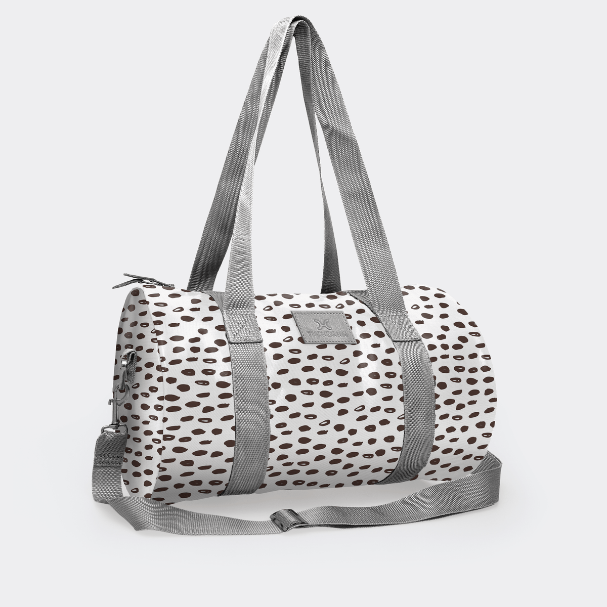Thandana Laminated Fabric Sports & Gym Bag - Silver Trim - KaryKase