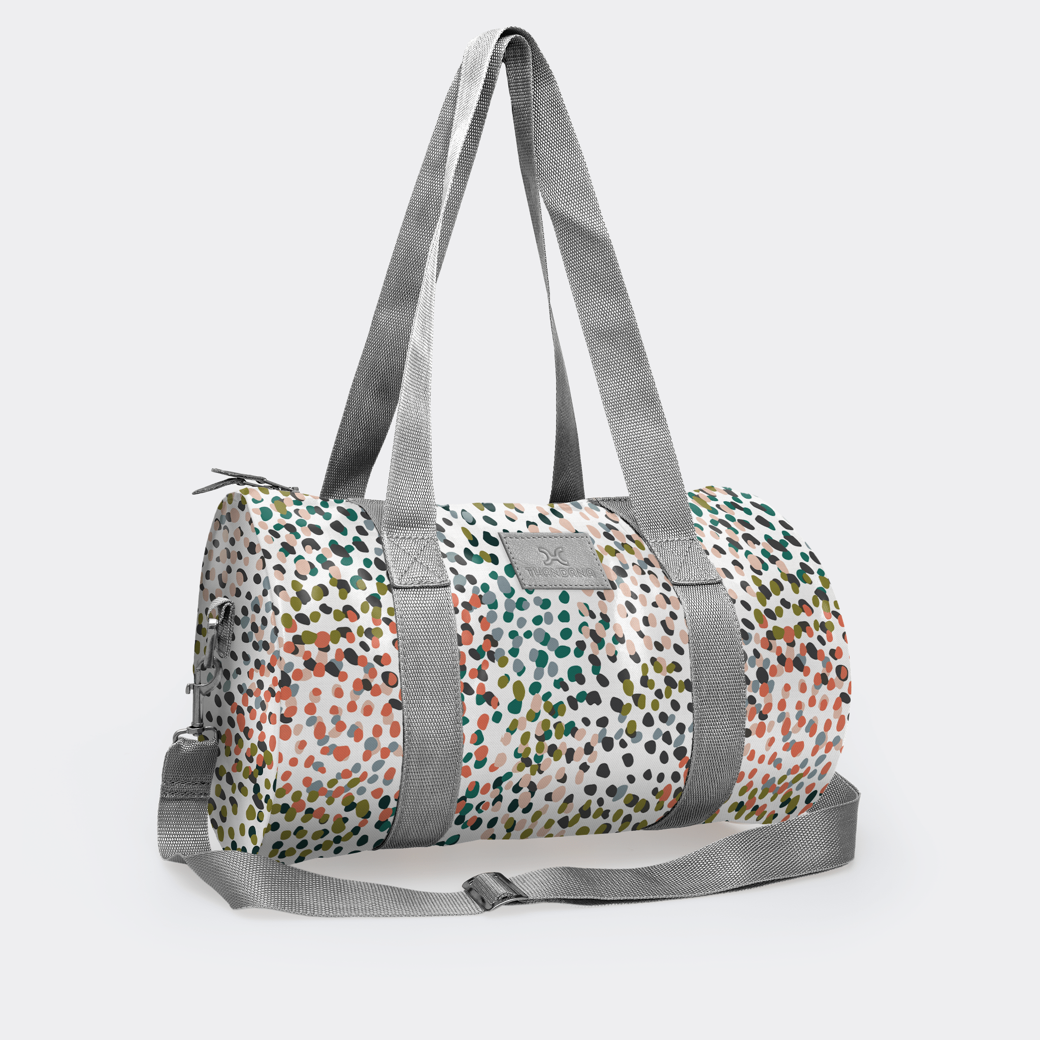 Thandana Laminated Fabric Sports & Gym Bag - Silver Trim - KaryKase