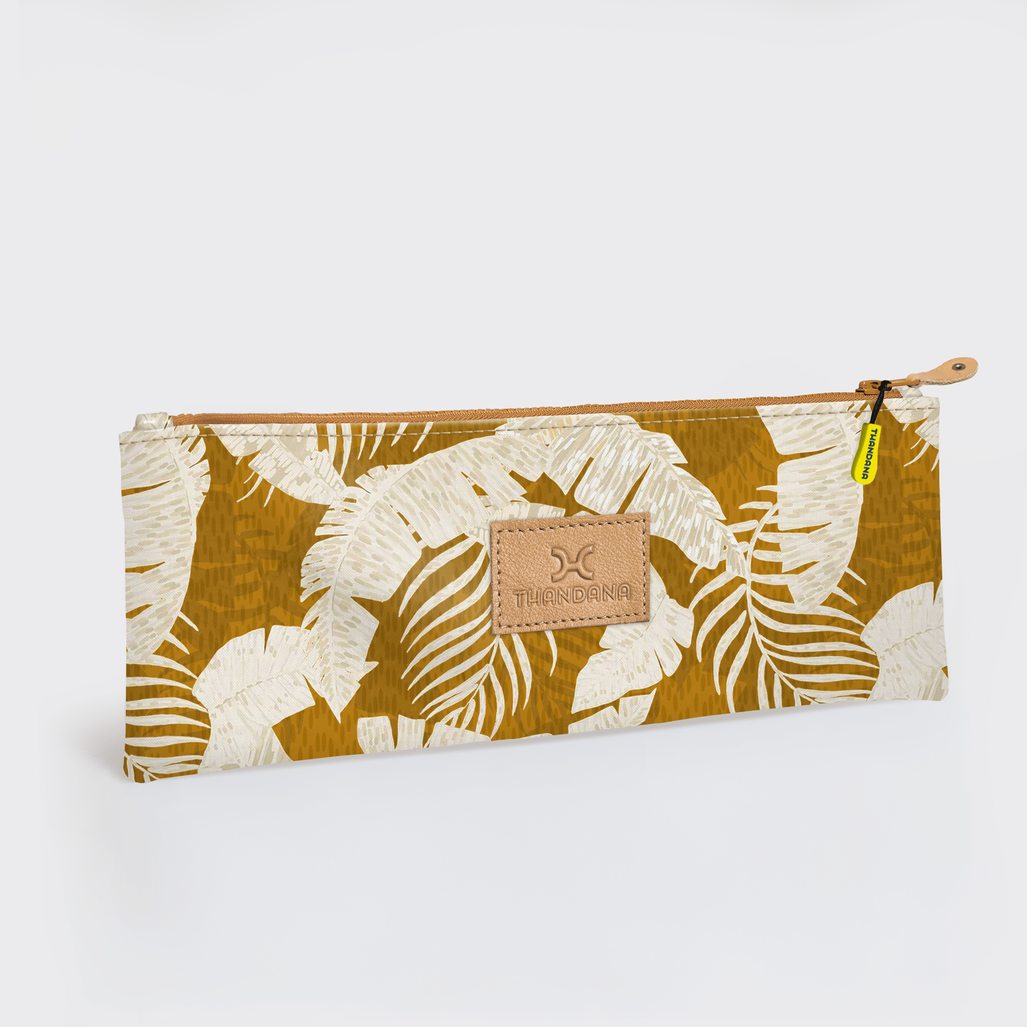 Thandana Laminated Fabric Triple Zip Pencil Case - KaryKase