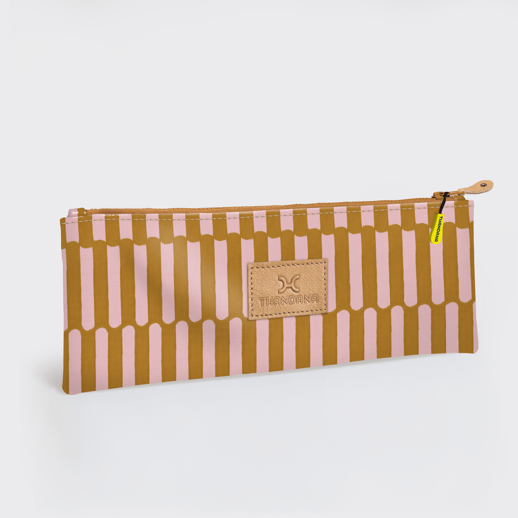 Thandana Laminated Fabric Triple Zip Pencil Case - KaryKase