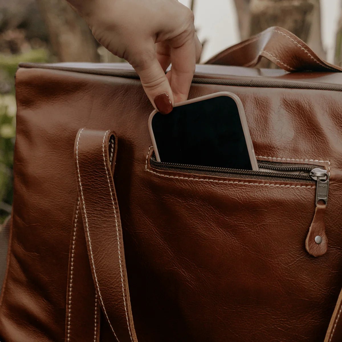 Thandana Leather Caddy Cooler Bag - KaryKase