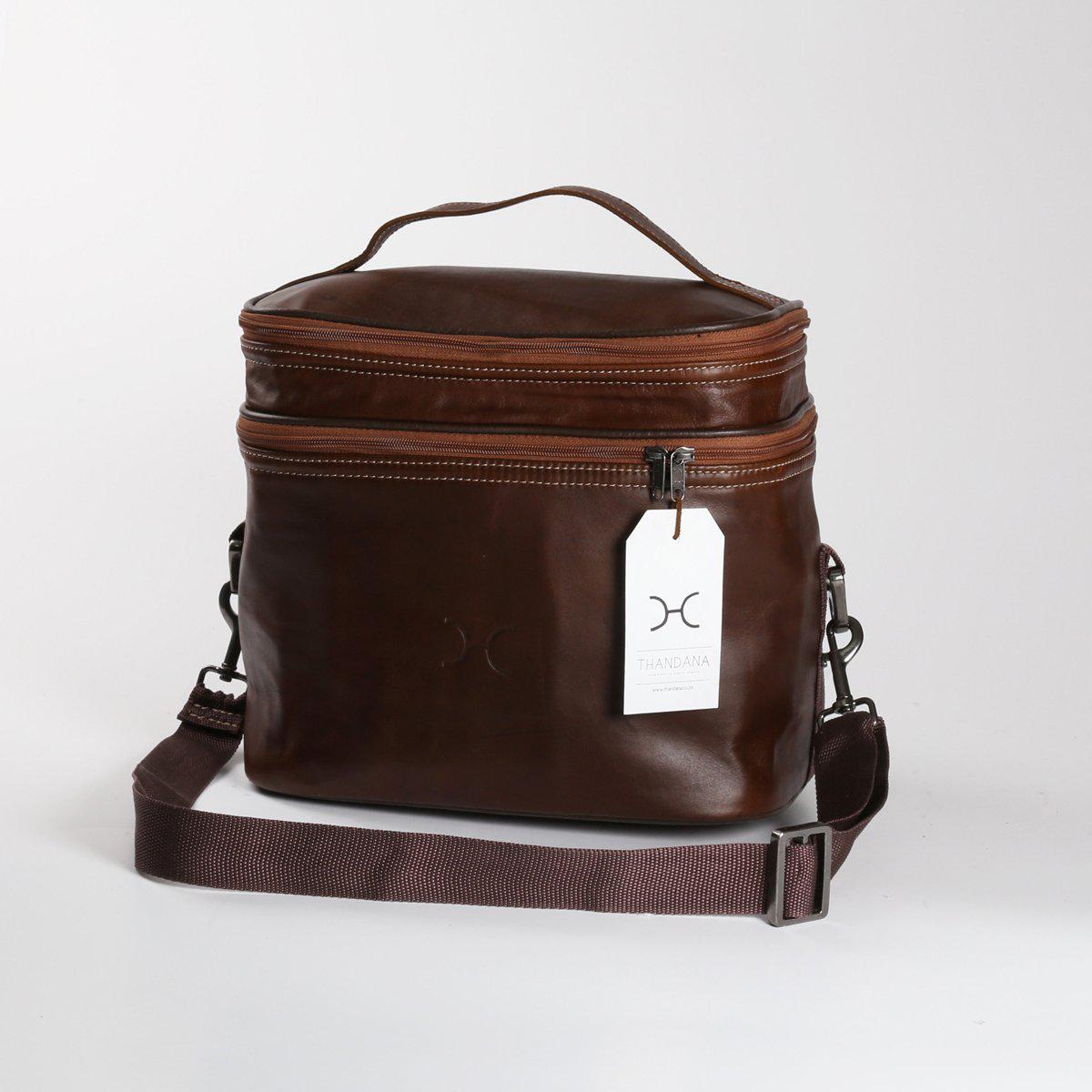 Thandana Leather Double Decker Cooler Bag - KaryKase