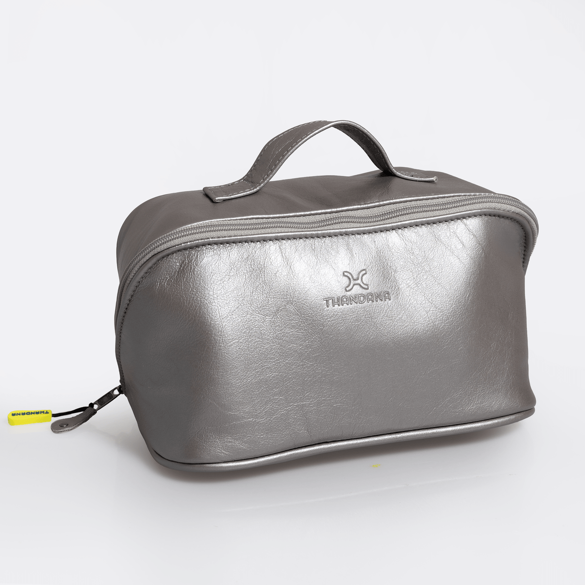 Thandana Leather Side Mouth Maxi Vanity Bag - KaryKase